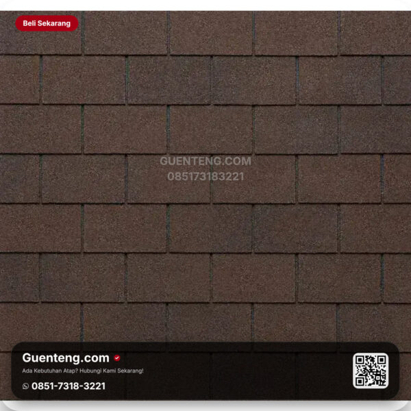 Bitumen 3 Tab Shingles Tegola Atap Bitumen Tegola Premium Rectangular 521 Dark Brown