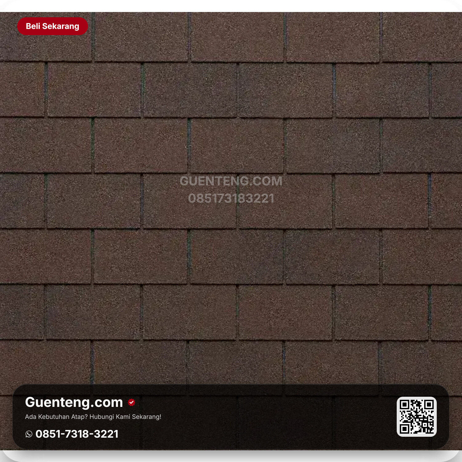 Bitumen 3 Tab Shingles Tegola Atap Bitumen Tegola Premium Rectangular 521 Dark Brown