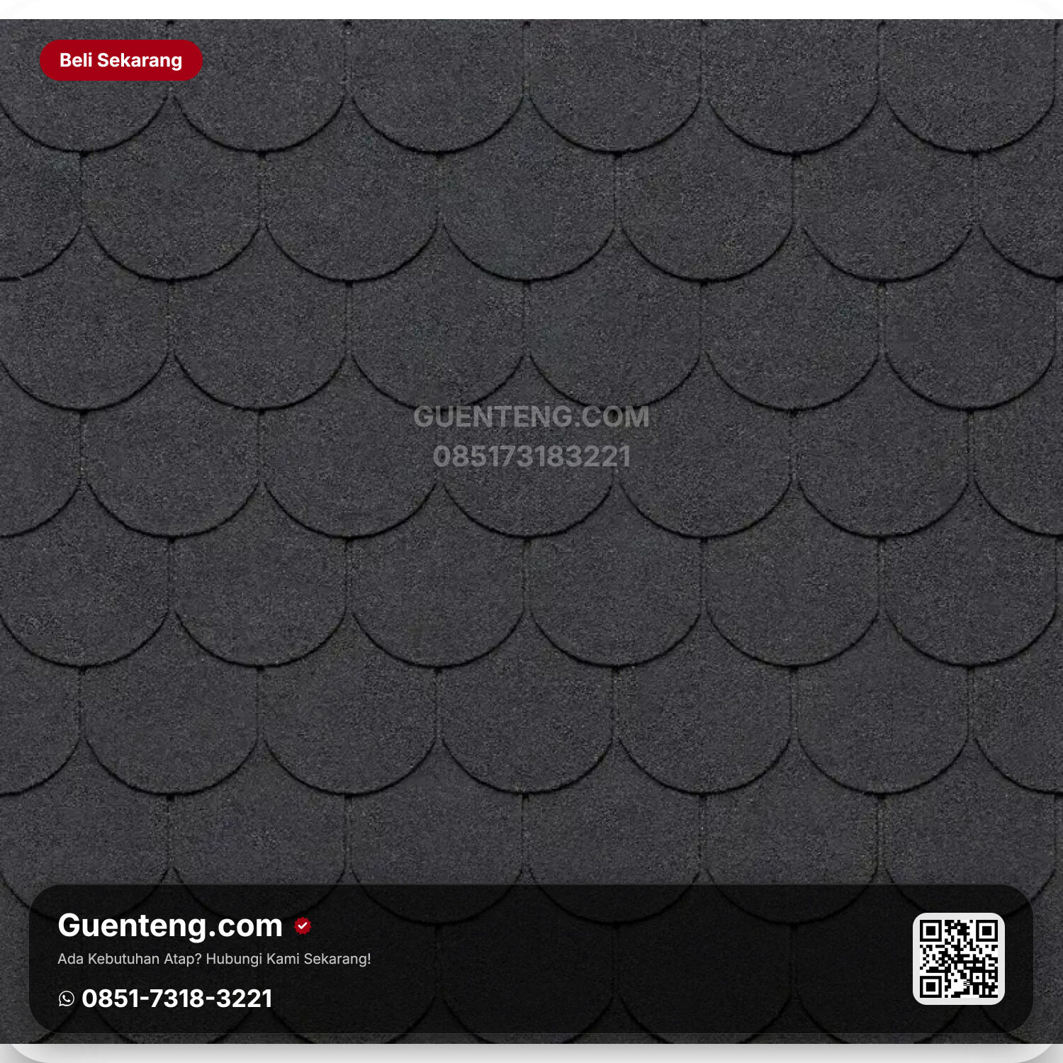 Atap 3 Tab Shingles TEGOLA Atap Bitumen Tegola Top Shingles Tradisional – 060 Black