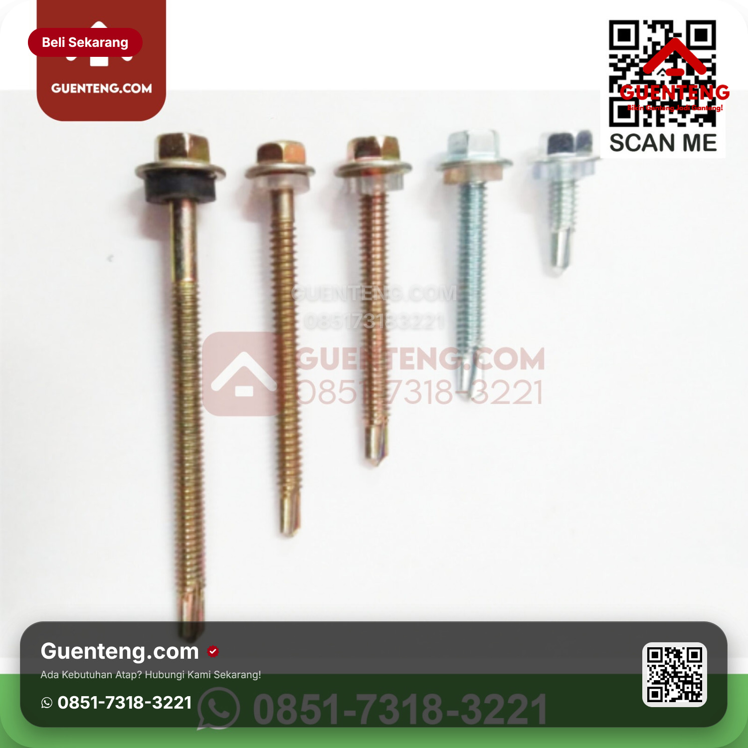 Genteng Bitumen 3 Tab Shingles Victory Tamko Sekrup (Roofing Screw) Aksesoris