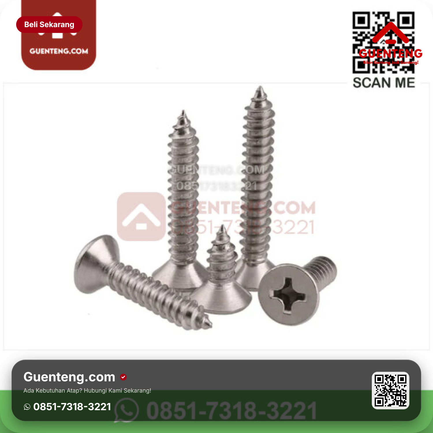 Atap Bitumen 3 Tab Shingles Victory Tamko Sekrup Type A (Screw For Light Steel) Aksesoris