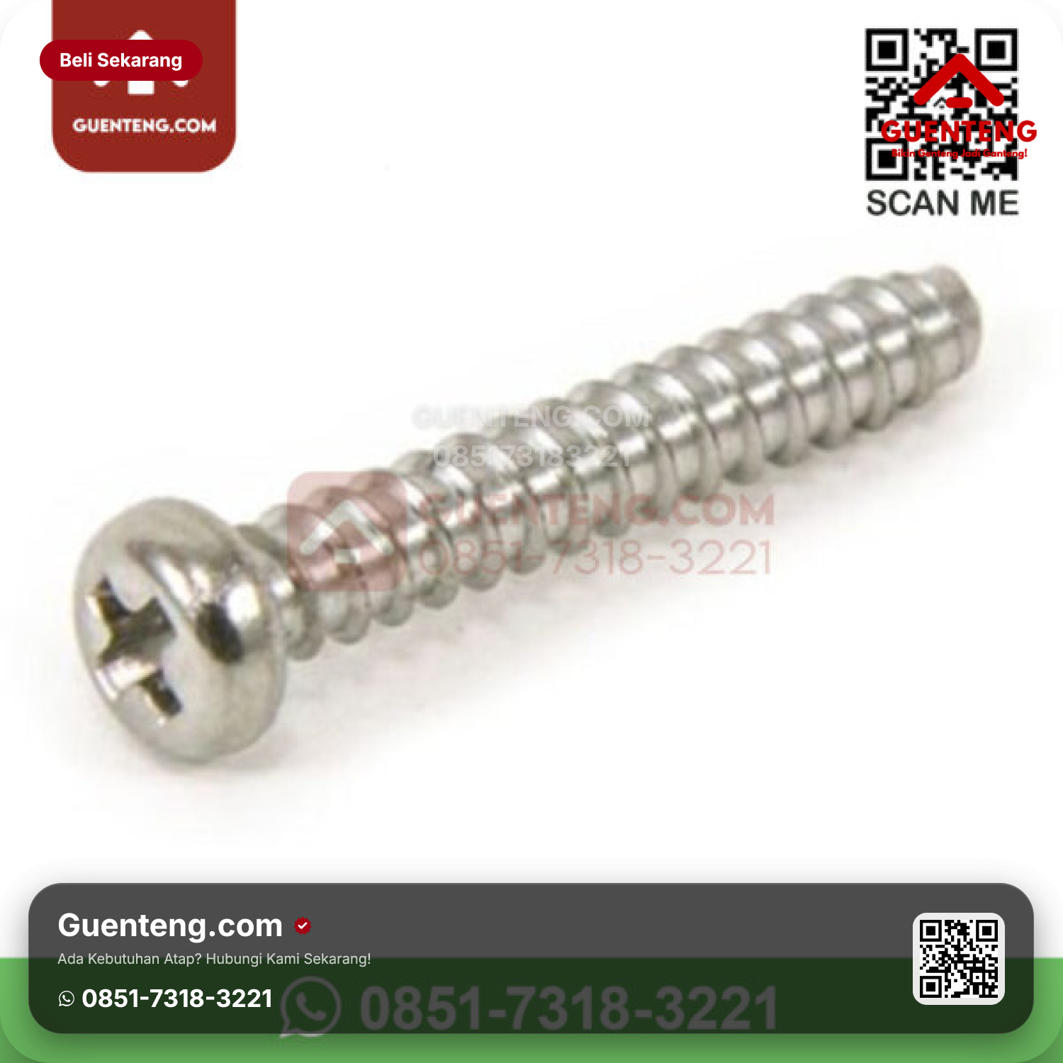Atap Bitumen 3 Tab Shingles Victory Tamko Sekrup Type B (Screw For Steel) Aksesoris