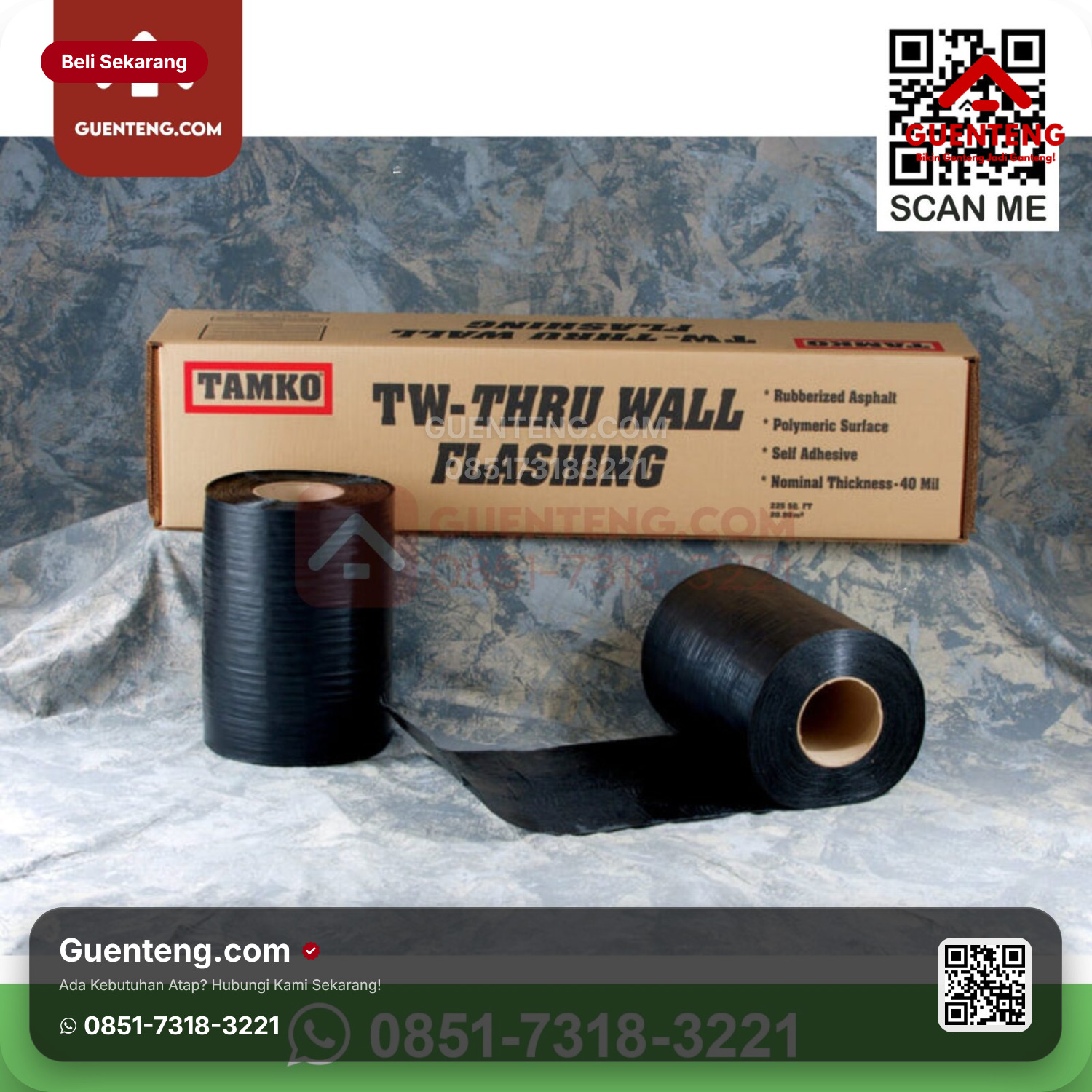 Atap Bitumen 3 Tab Shingles Victory Tamko TW-True Wall Flashing (Tebal 1.5mm, Lebar 250mm) Aksesoris