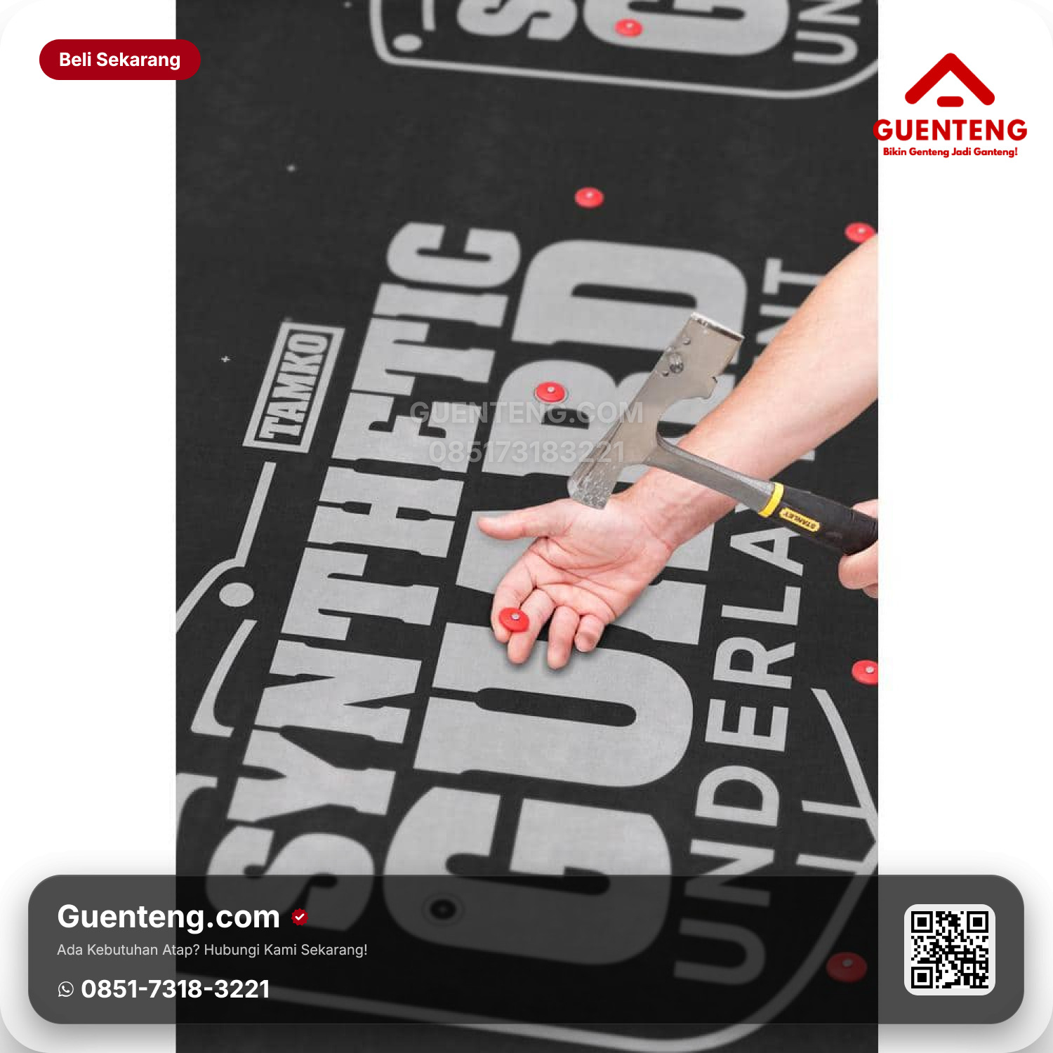 Atap Bitumen 3 Tab Shingles Victory Tamko UNDERGUARD Synthetic Underlayment Aksesoris
