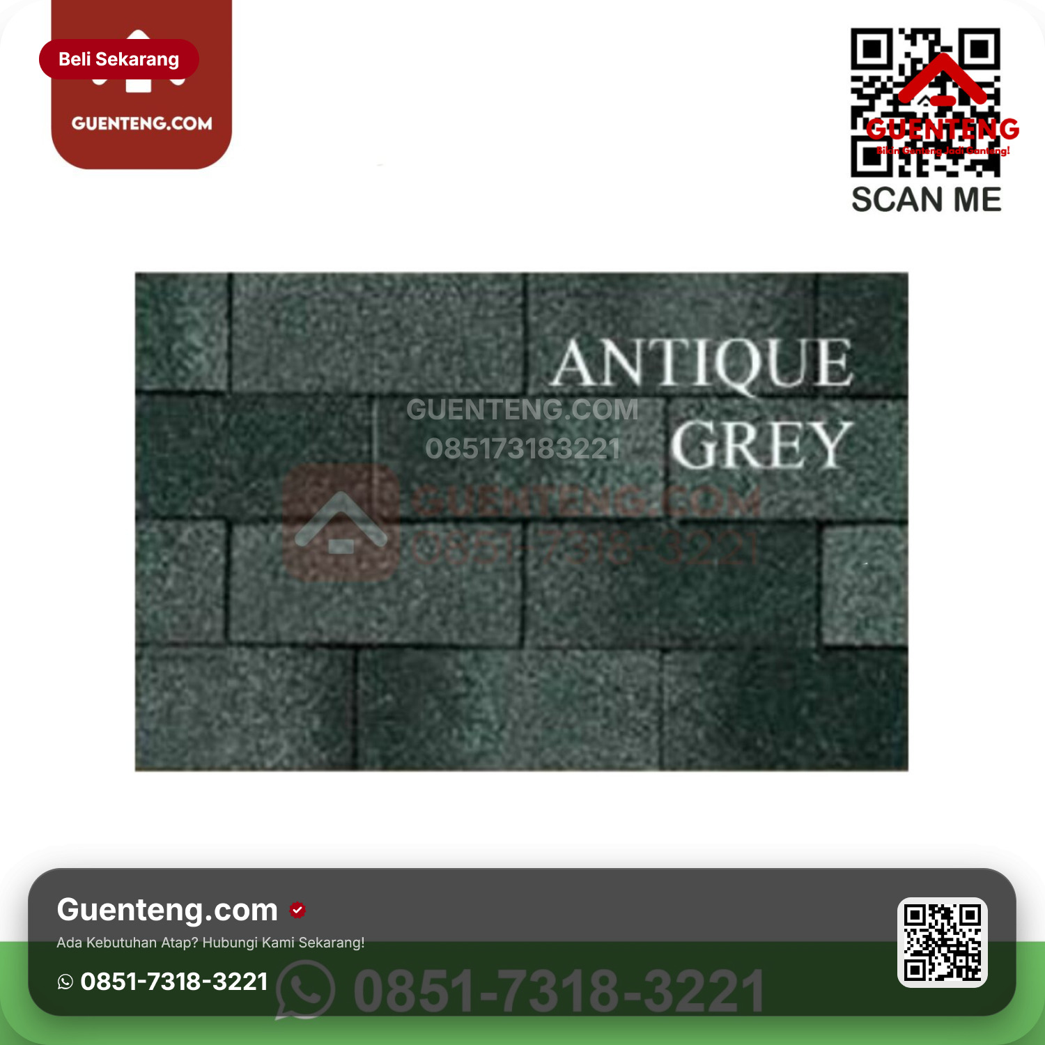 Genteng Bitumen 3 Tab Shingles Victory Tamko TWO TONE 25 Algae Relief Utama 3-TAB SERIES