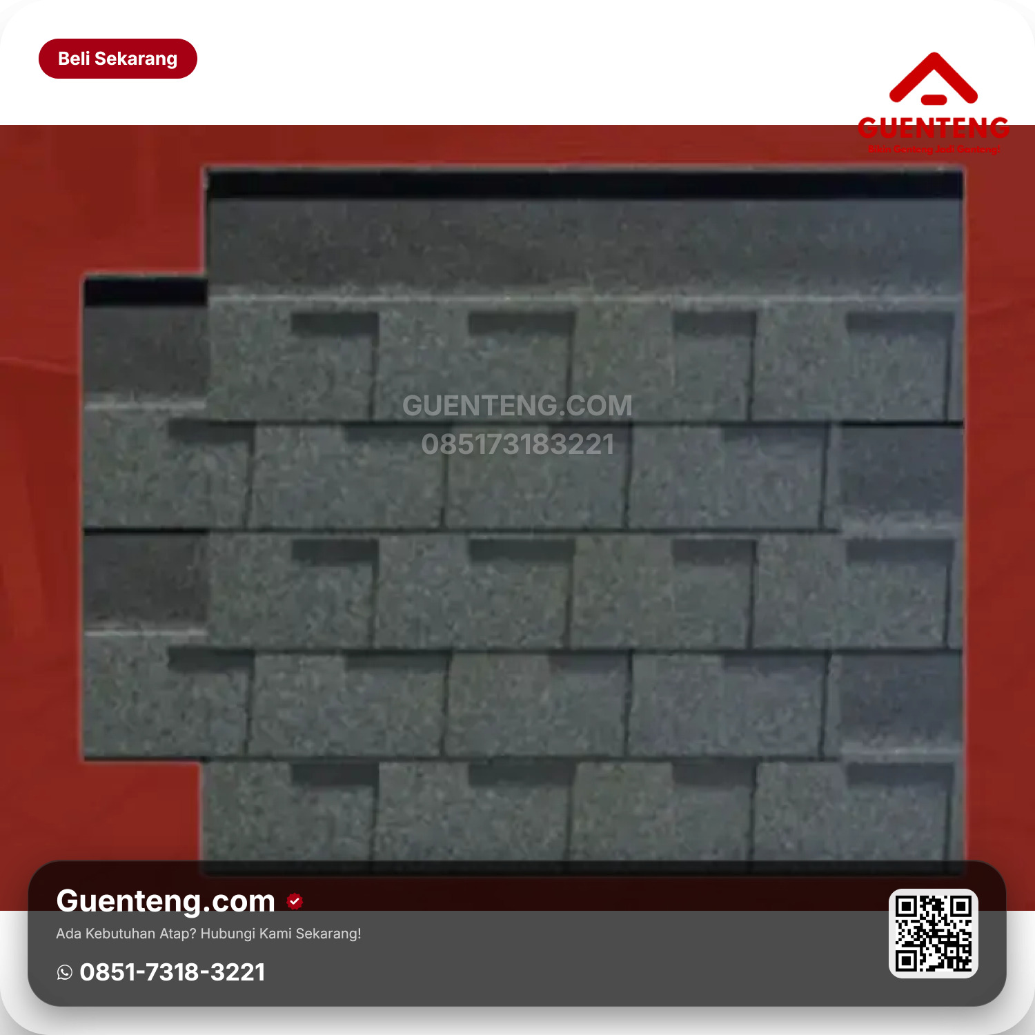 Atap Bitumen 3 Tab Shingles YAMATOP Ink Grey