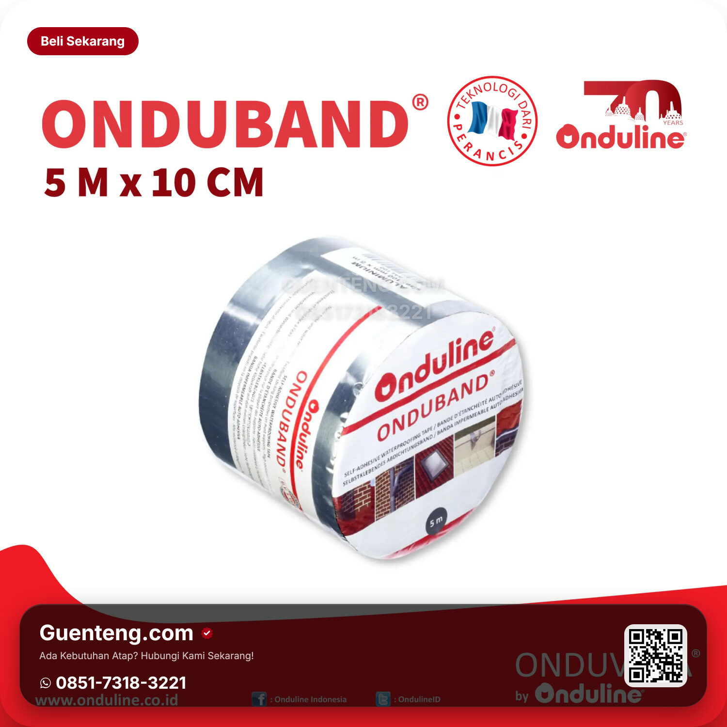 Atap Bitumen Onduline Aksesoris Onduline Perekat / Flashing Tape ONDUBAND 5 M