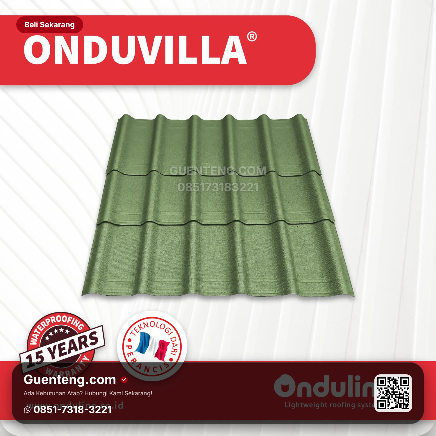 Atap Bitumen Onduline Onduvilla Green Tile
