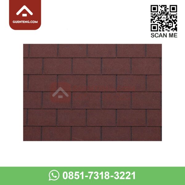genteng aspal atap bitumen bardoline pro tipe kotak rectangular warna uni red merah