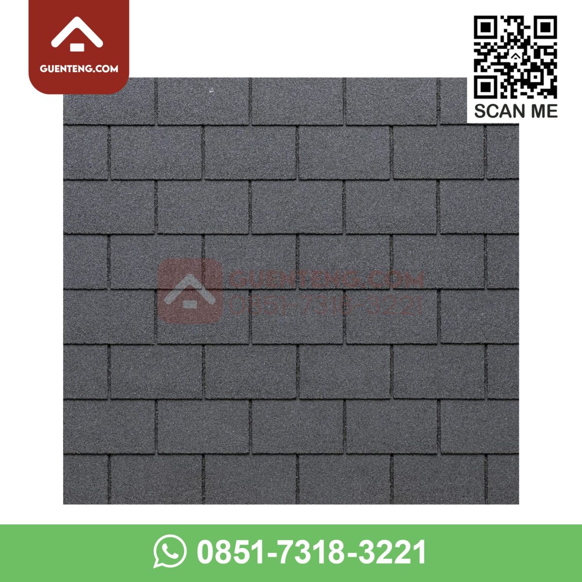 Genteng Aspal Bitumen Tegola Premium Rectangular 3 Mm Warna Slate Grey ...