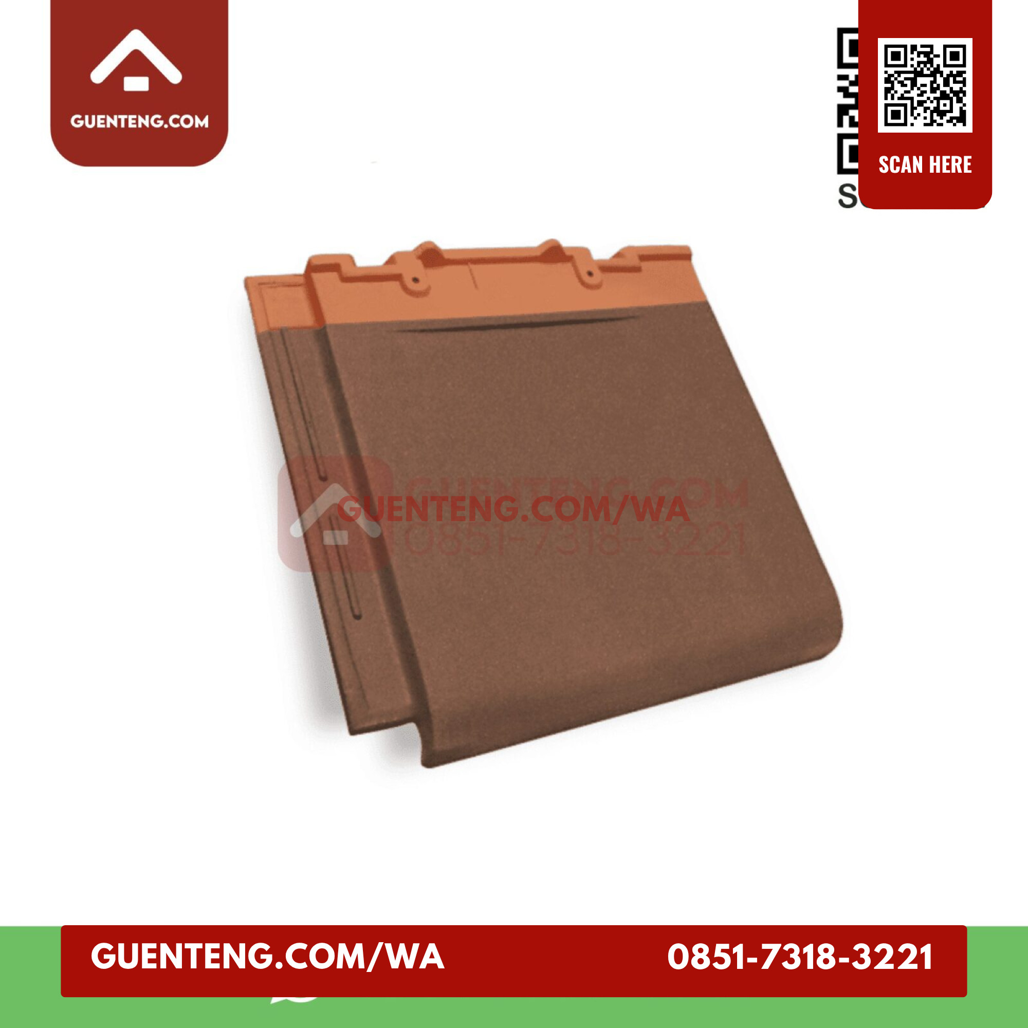 Genteng Badan Kanmuri Full Flat Medi Brown Grade