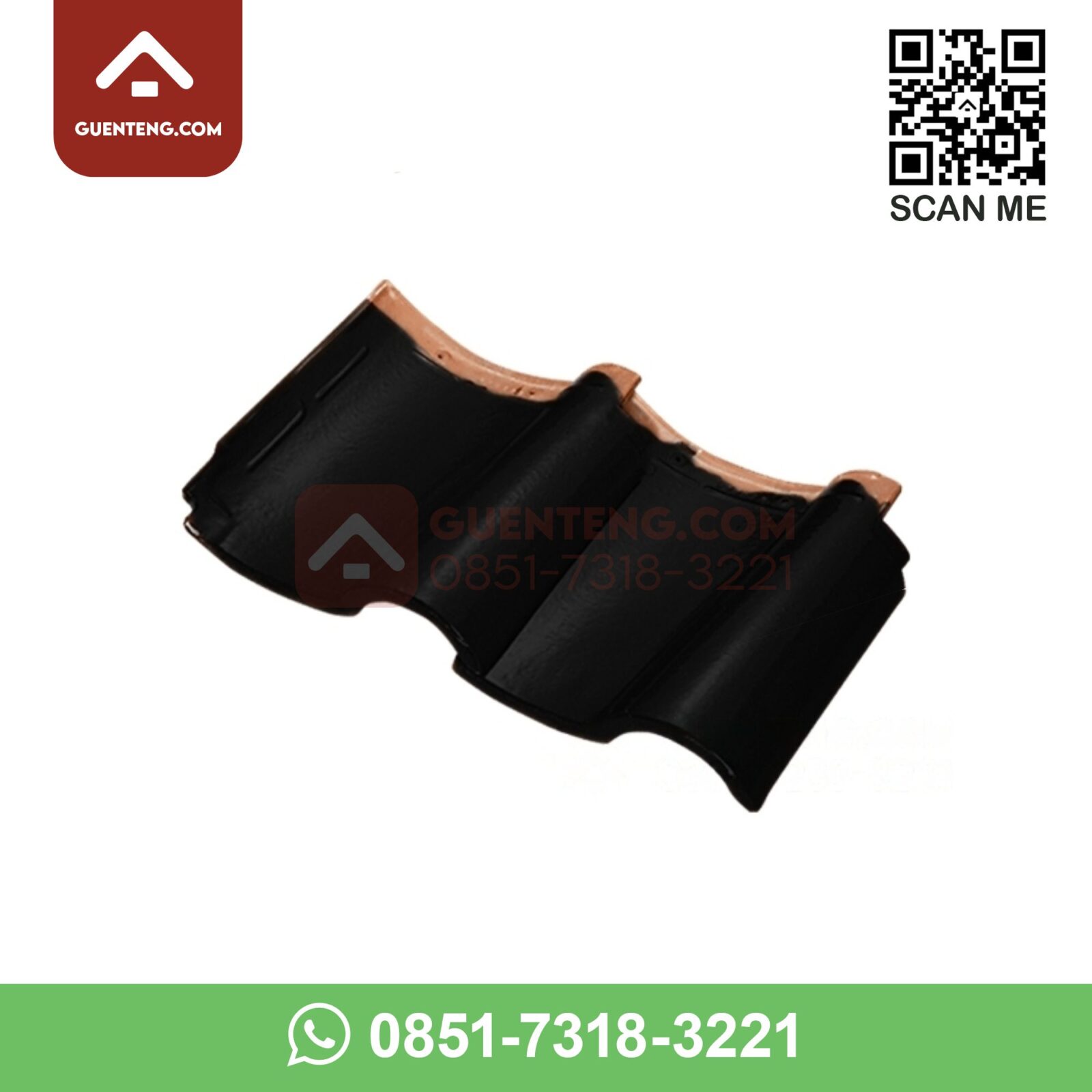Genteng Dobel-Double Tile KE 13 Kanmuri Espanica Warna Diamond Black – Hitam genteng dobel double tile ke 13 aksesoris genteng keramik kanmuri espanica warna diamond black hitam