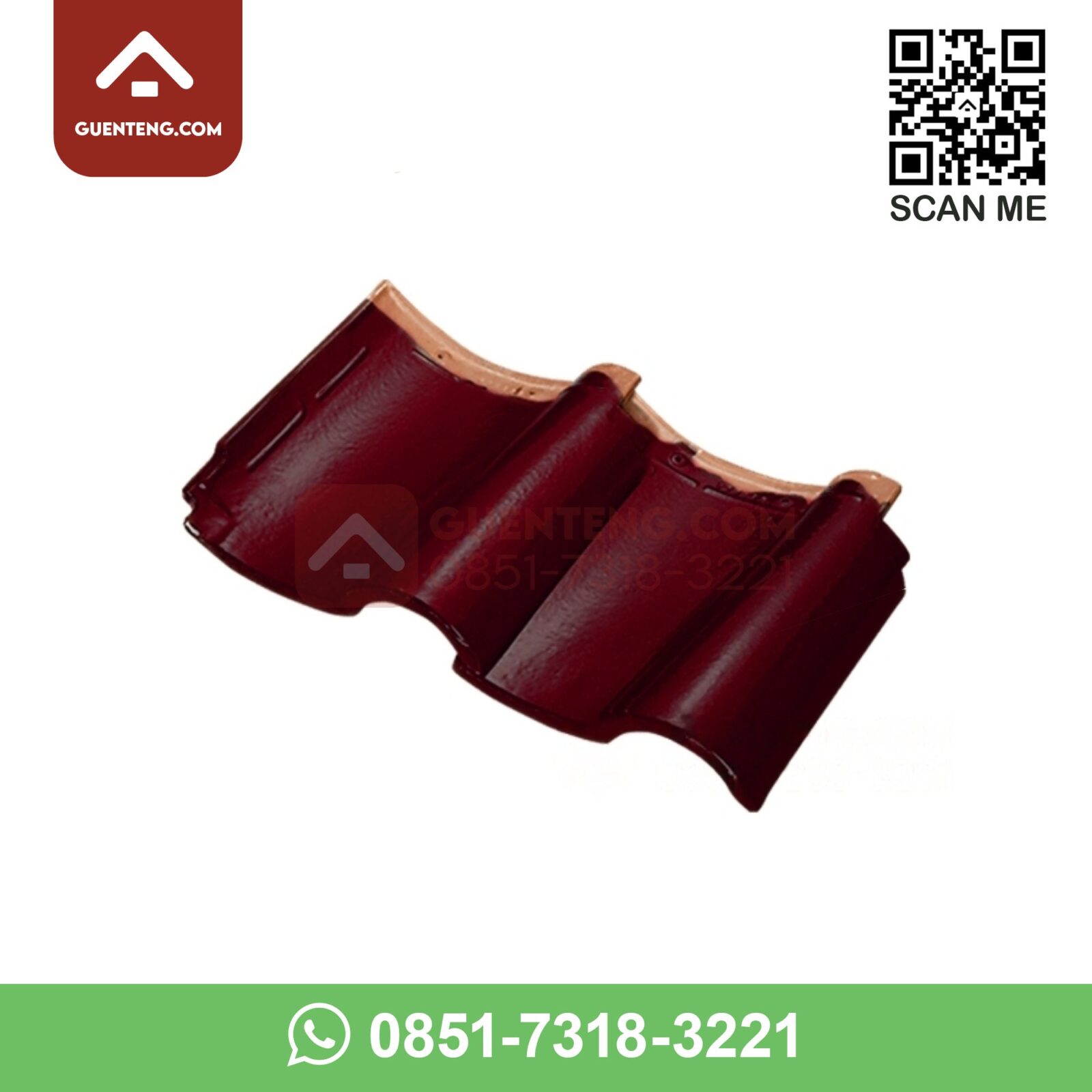 Genteng Dobel-Double Tile KE 13 Kanmuri Espanica Warna Maroon – Merah Marun genteng dobel double tile ke 13 aksesoris genteng keramik kanmuri espanica warna maroon merah marun