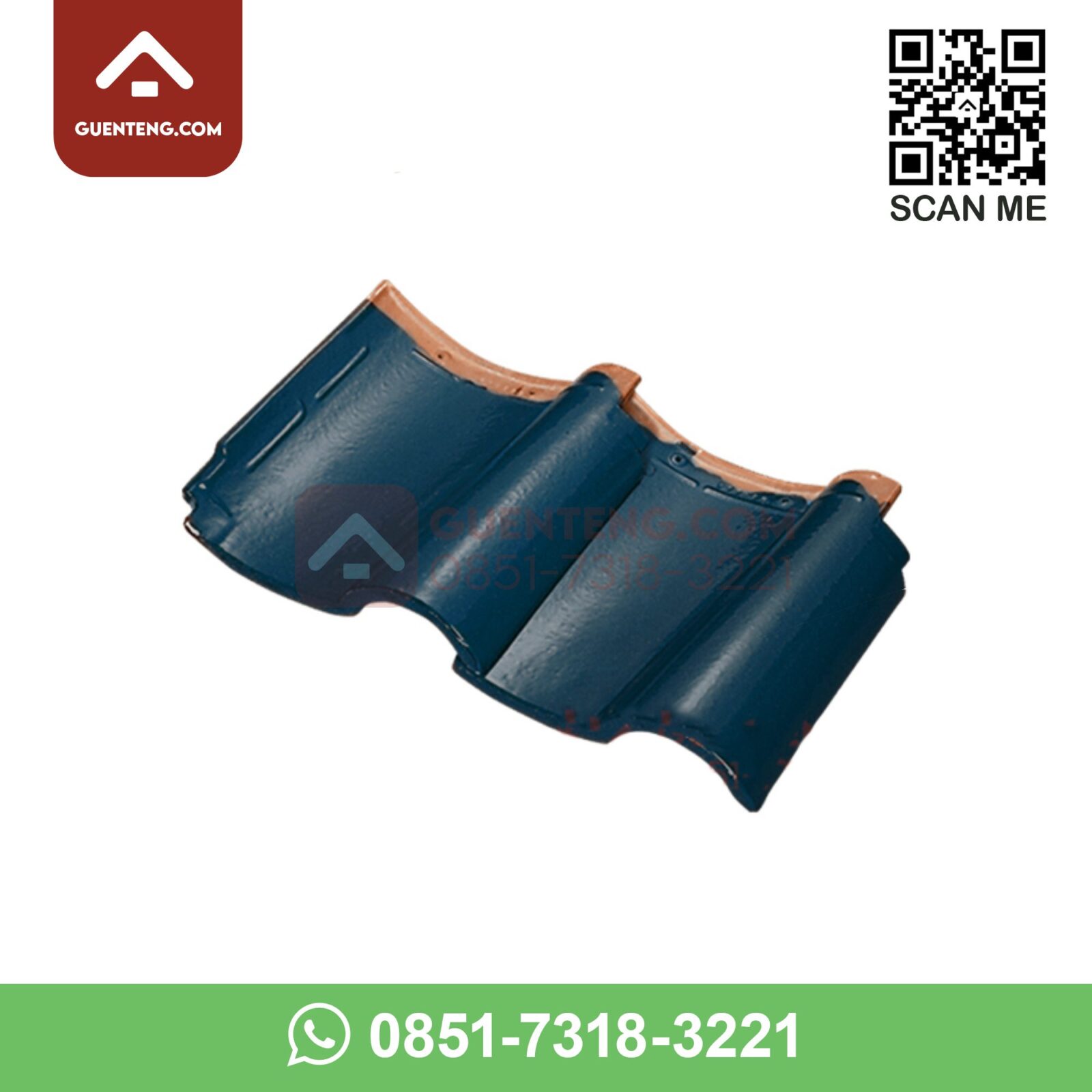 Genteng Dobel-Double Tile KE 13 Kanmuri Espanica Warna Tosca genteng dobel double tile ke 13 aksesoris genteng keramik kanmuri espanica warna tosca