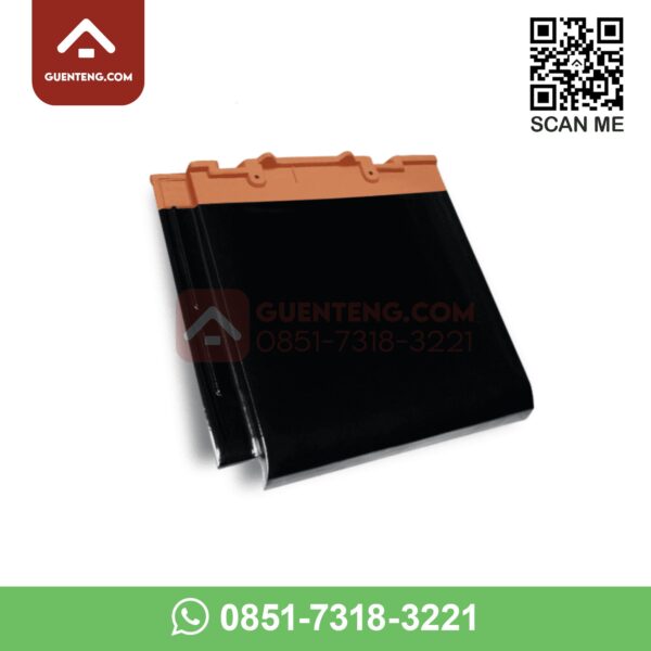 Genteng keramik Kanmuri warna hitam silk