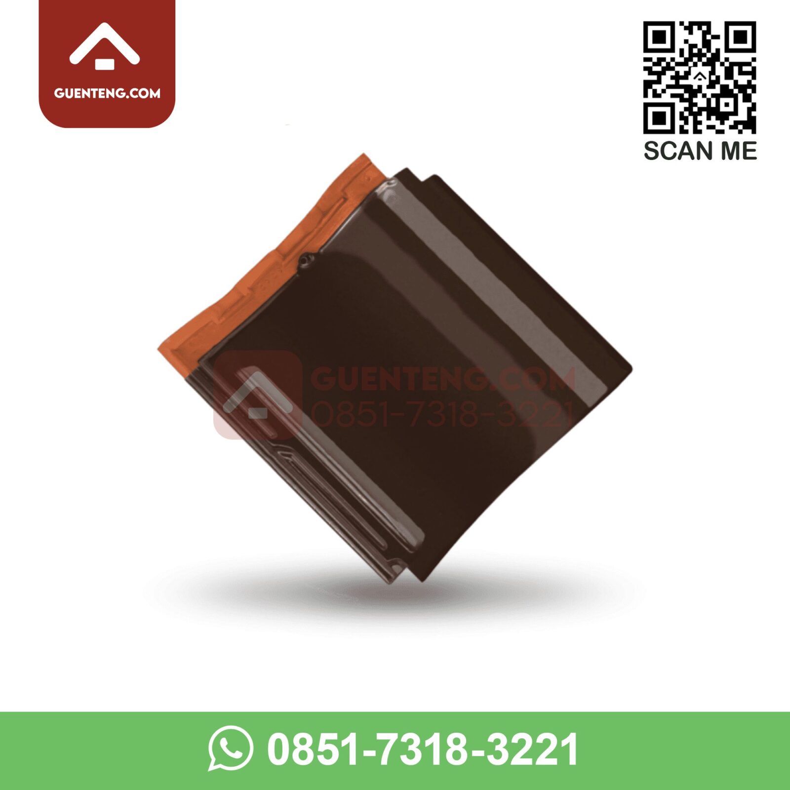 Genteng Keramik M Class Warna Glossy Dark Brown Terbaik - Guenteng