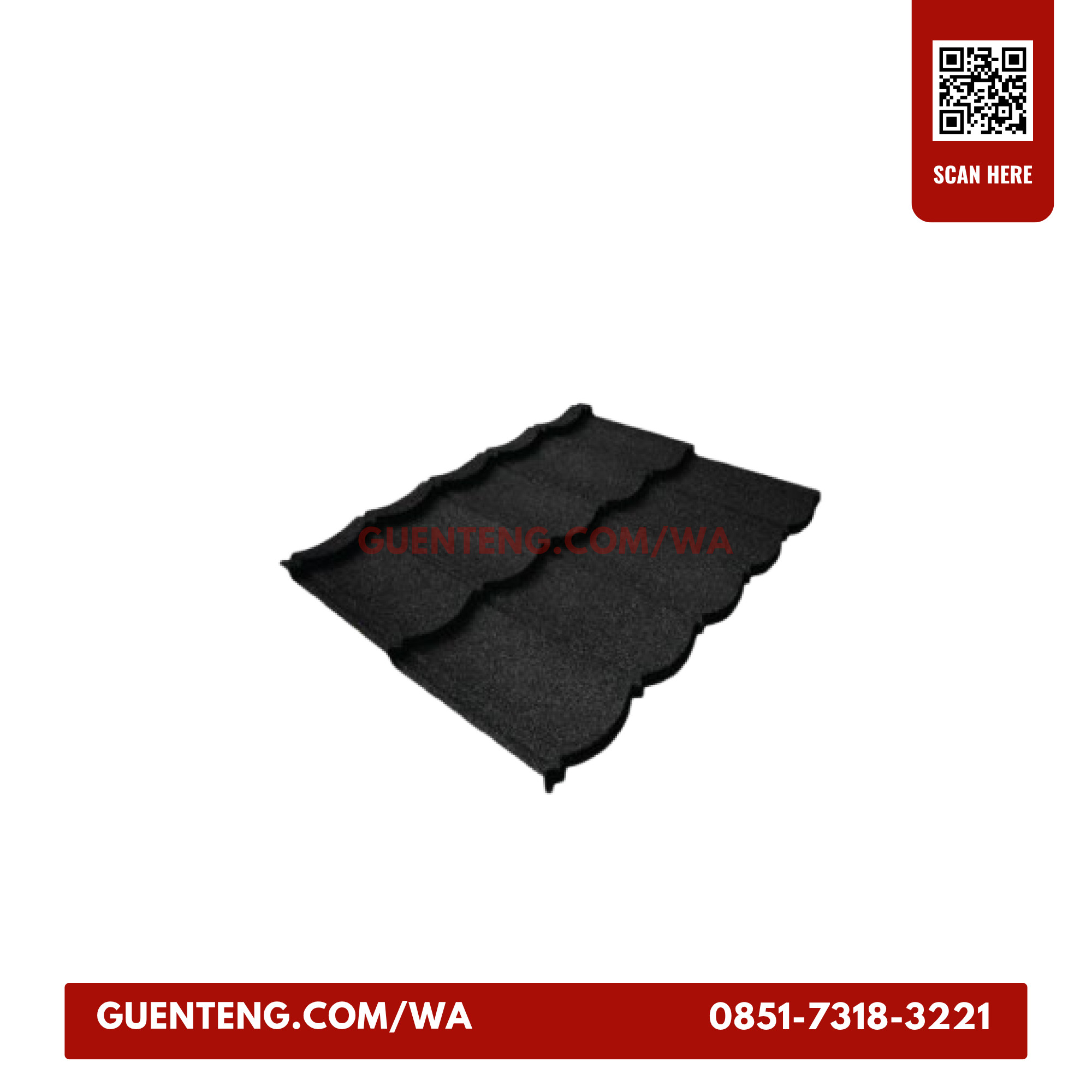 Genteng Metal Merek Multiroof Msc 2X5 Diamond Black
