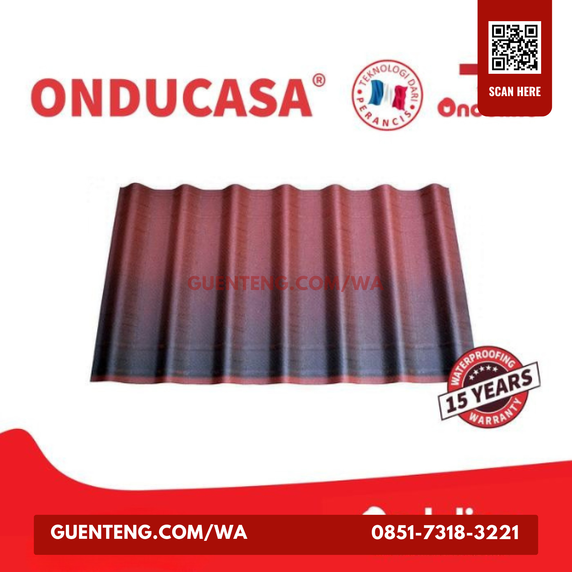 Genteng Onducasa Dual Red 3D