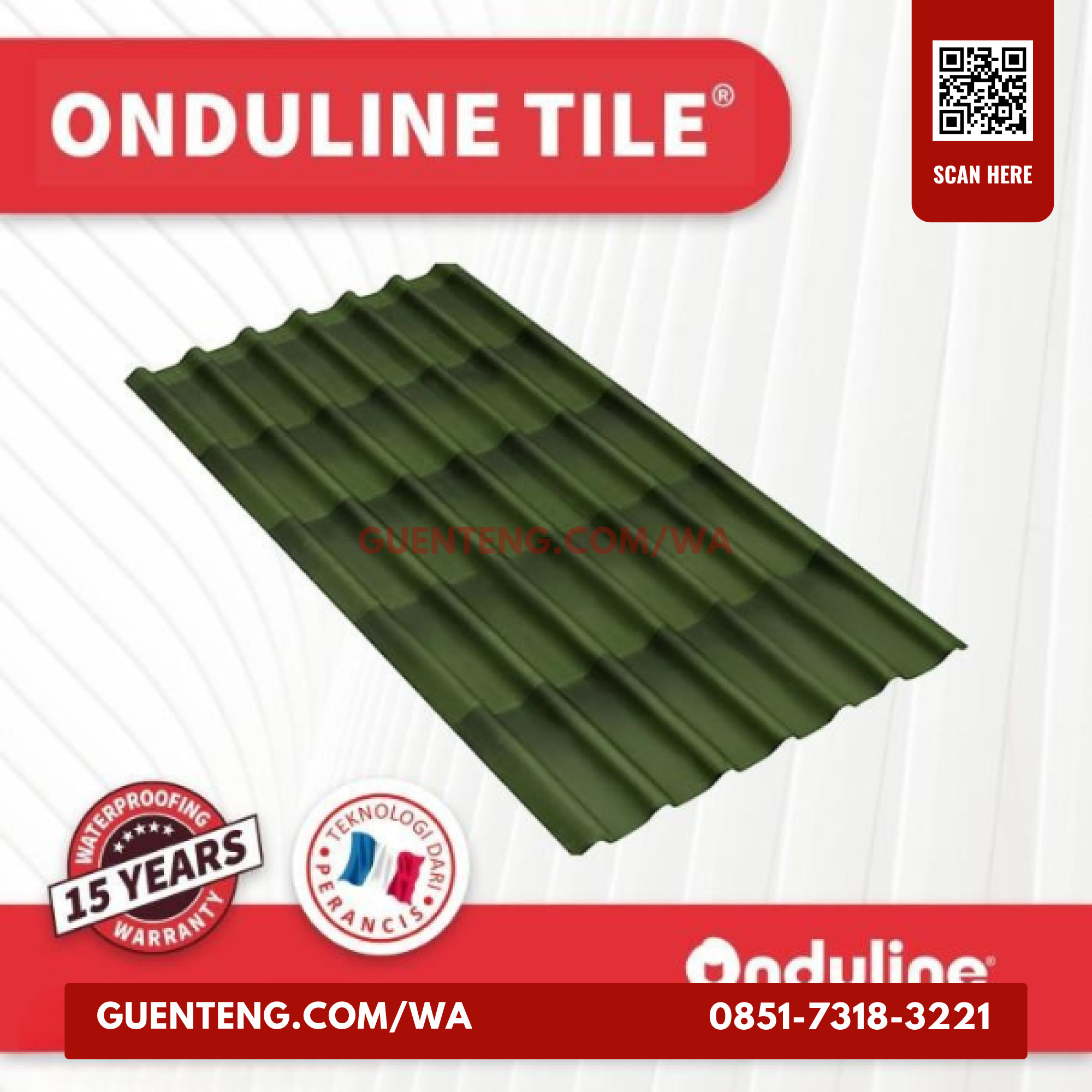 Genteng Onduline Tile Dual Green 3D