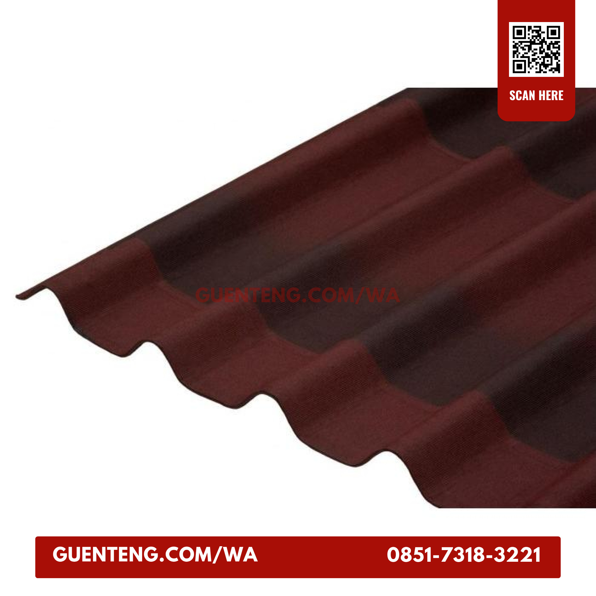 Genteng Onduline Tile Dual Red 3D