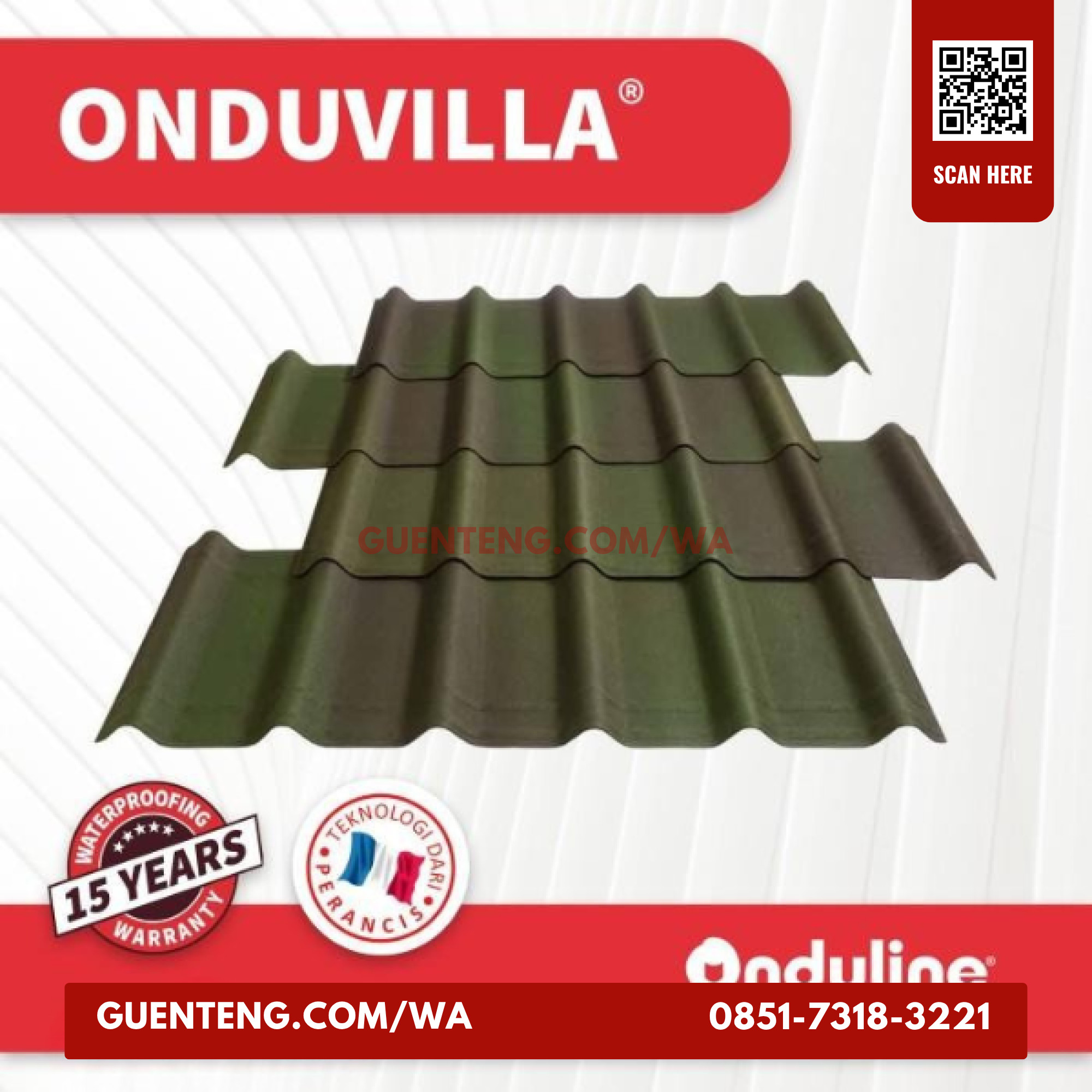 Genteng Onduvilla Shaded Green