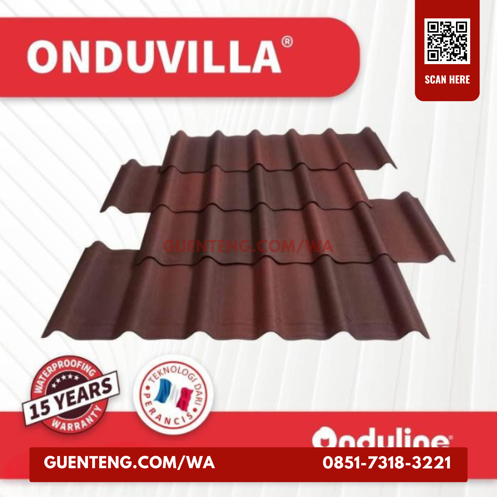 Genteng Onduvilla Shaded Red