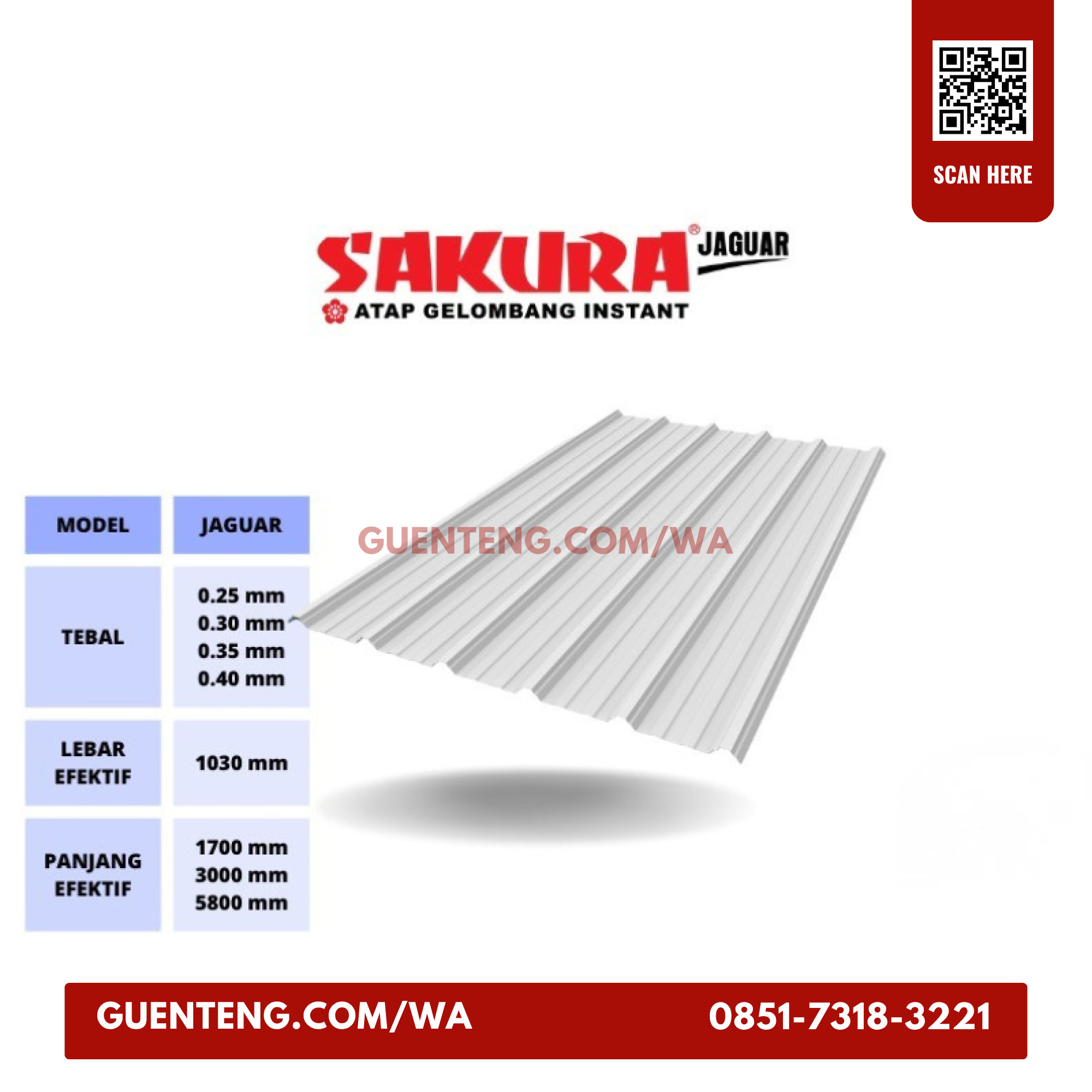 Genteng Sakura Jaguar 30 Silver