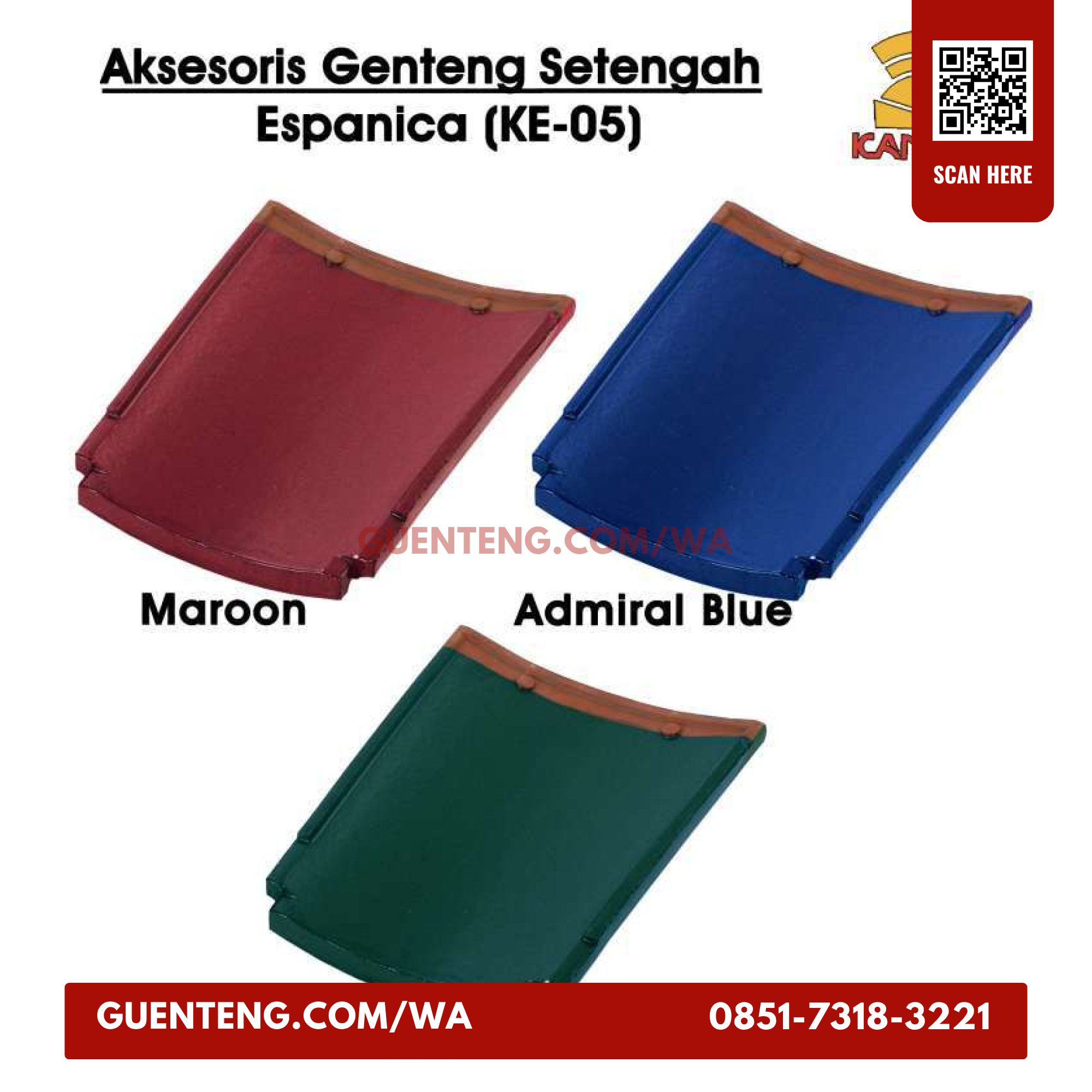 Genteng Setengah Espanica Ke 5 Genteng Setengah Admiral Blue Espanica Ke 5 Grade 1