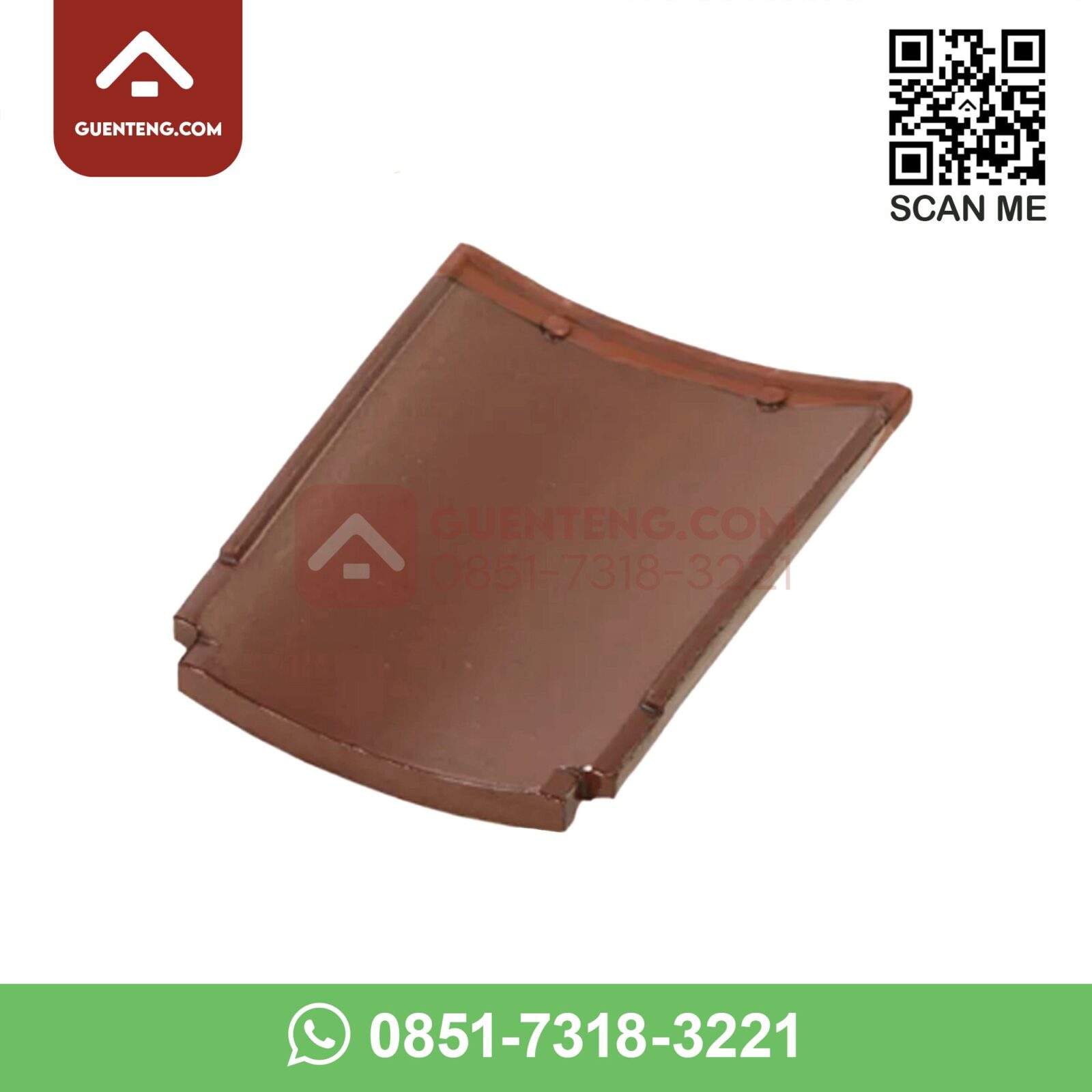 Genteng Setengah Hiasan Akhir Aksesoris Genteng Keramik KIA S5HA (Half Tile Special Eave) Warna Topaz Natural