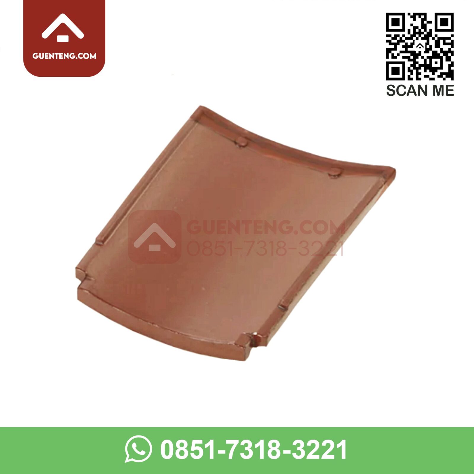 Genteng Setengah Hiasan Akhir Aksesoris Genteng Keramik Kia S5Ha Half Tile Special Eave Warna Unglazed Non Glazur
