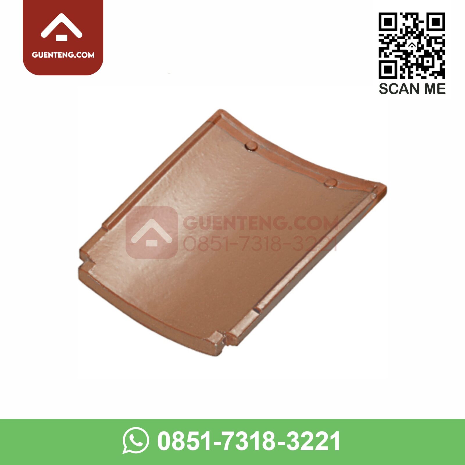 Genteng Setengah KE 5 Kanmuri Espanica Warna Medi Brown genteng setengah ke 5 aksesoris genteng keramik kanmuri espanica warna medi brown coklat cokelat