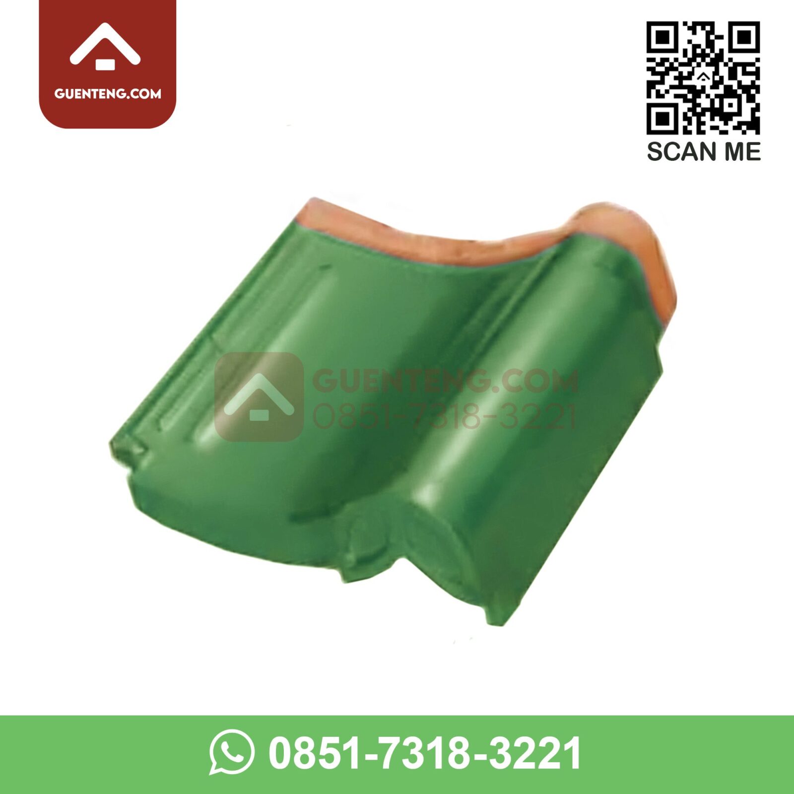 Hiasan Akhir Aksesoris Genteng Keramik KIA S1HA (Special Eave) Warna Jade Green – Hijau – Ijo