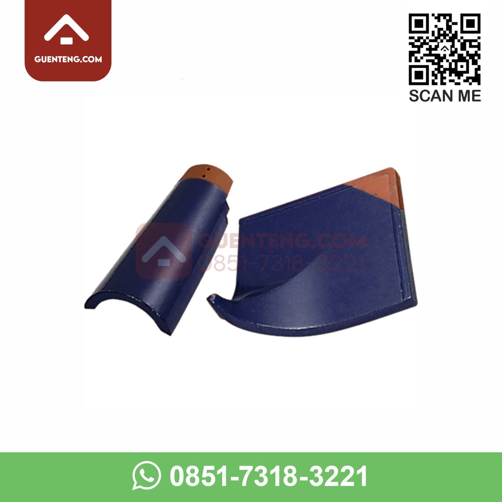 Hiasan Sudut Jurai KE 9+9A Kanmuri Espanica Warna Admiral Blue hiasan sudut jurai ke 9 9a aksesoris genteng keramik kanmuri espanica warna admiral blue 1