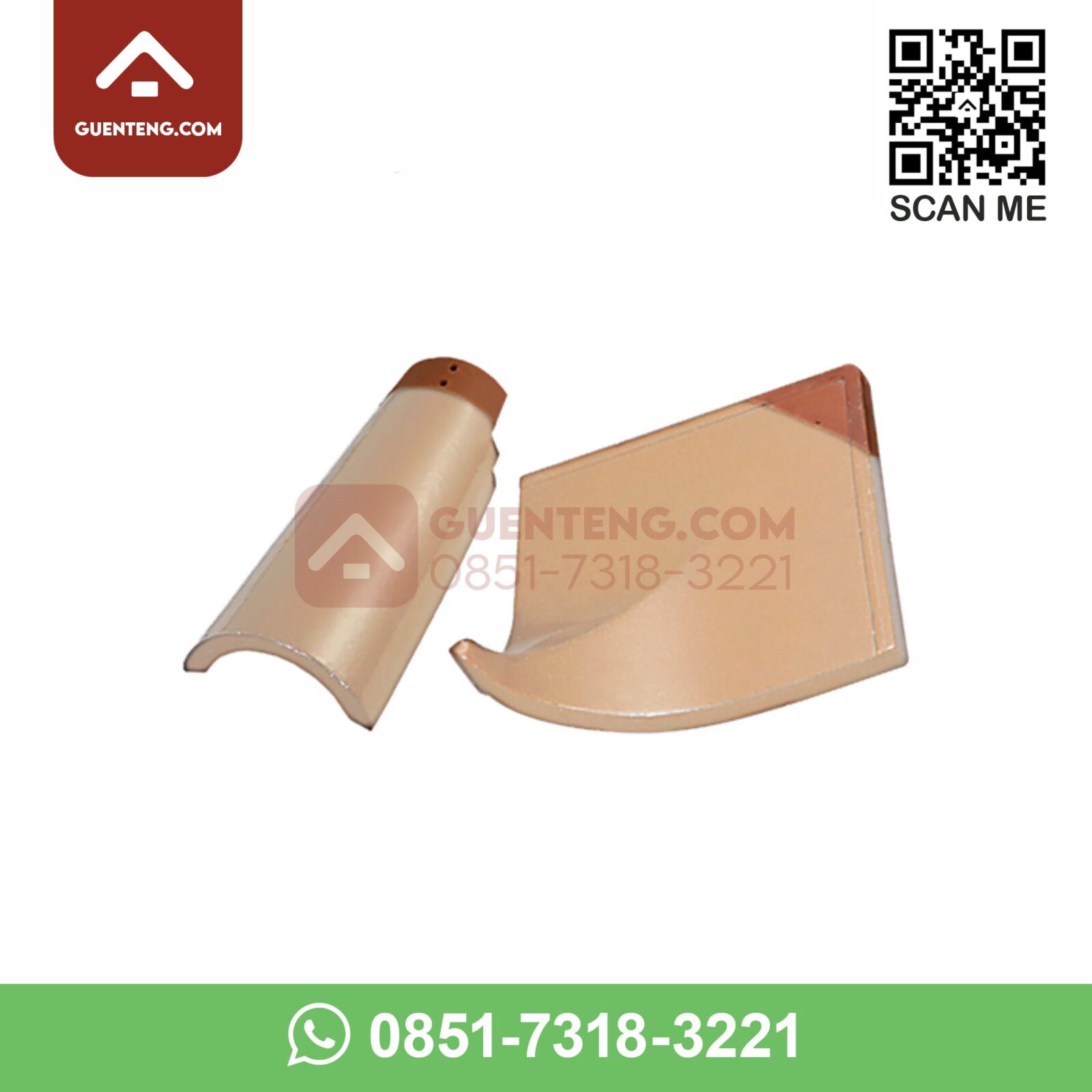 Hiasan Sudut Jurai KE 9+9A Kanmuri Espanica Warna Medi Magnolia hiasan sudut jurai ke 9 9a aksesoris genteng keramik kanmuri espanica warna medi magnolia 1