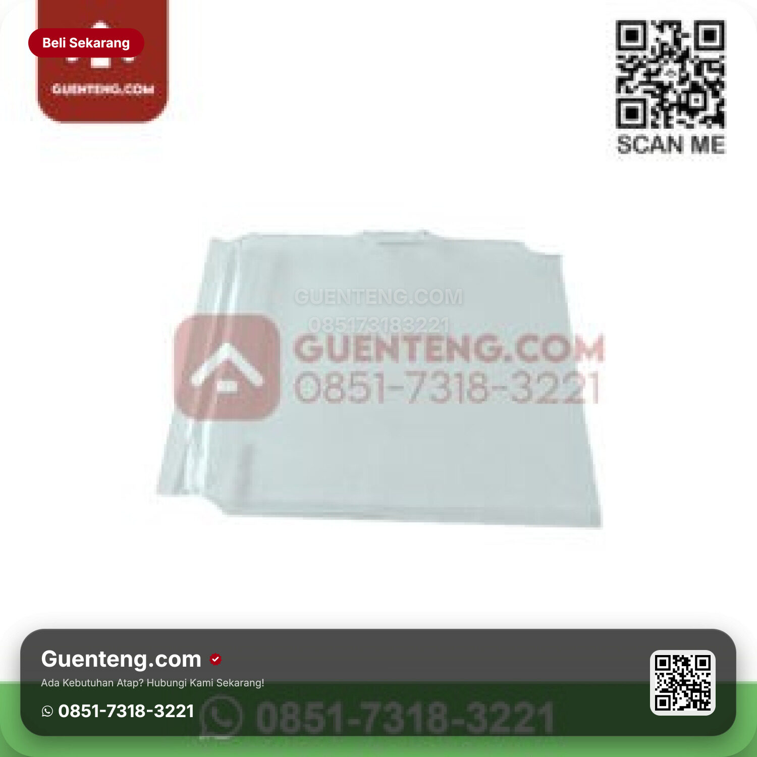 Genteng Kaca 5 mm Genteng Kaca Flat Cisangkan / Beton Horizontal