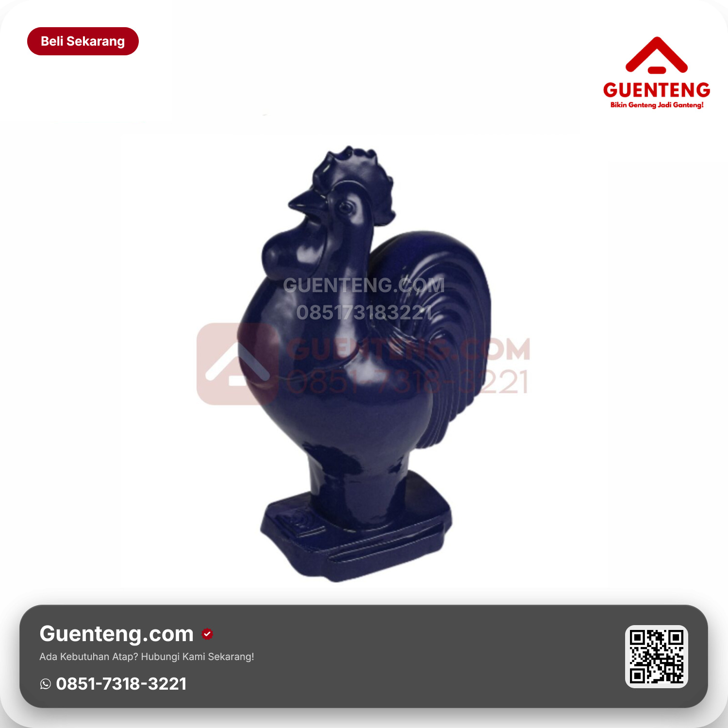Genteng Keramik Aksesoris Spesial (Ayam) Kanmuri Espanica Admiral Blue Grade 2