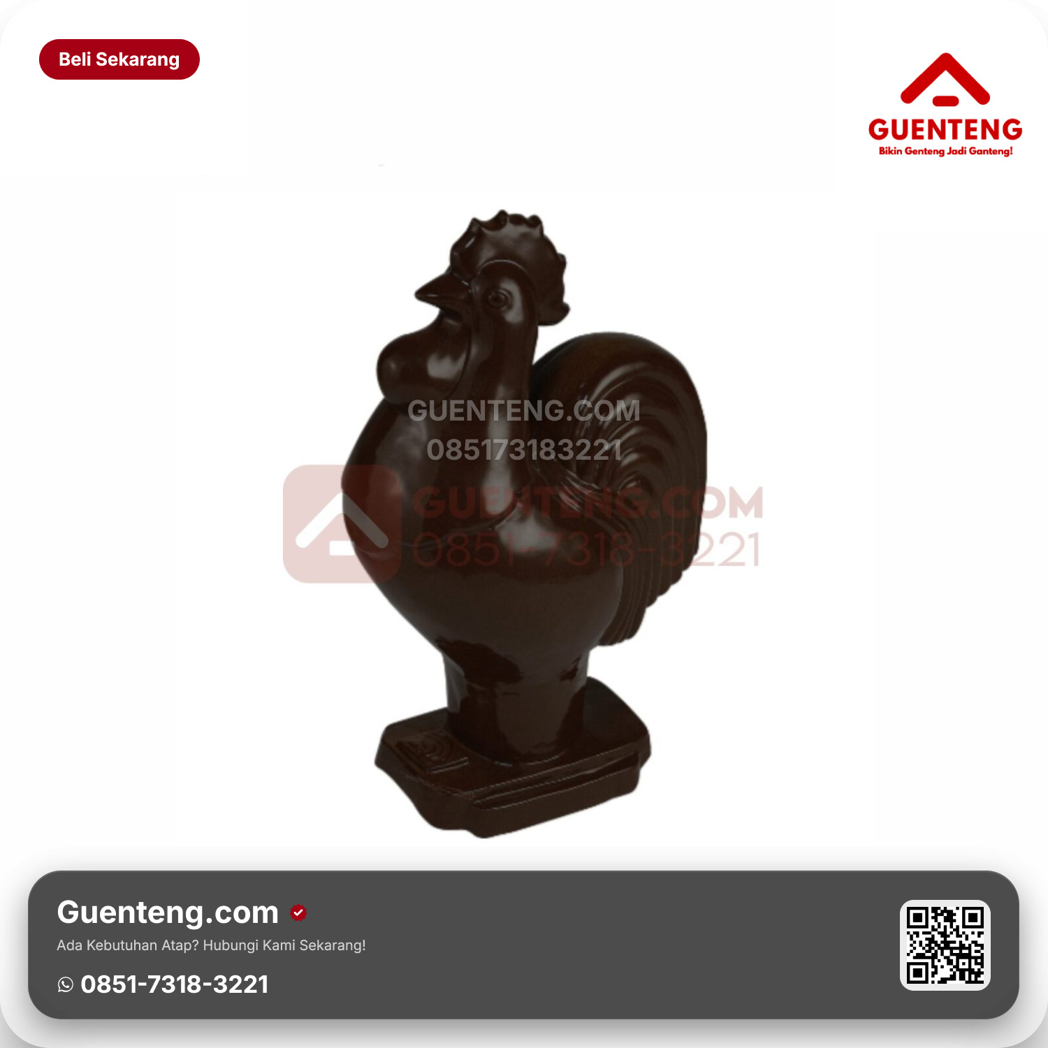 Genteng Keramik Aksesoris Spesial (Ayam) Kanmuri Espanica Brown Grade 1