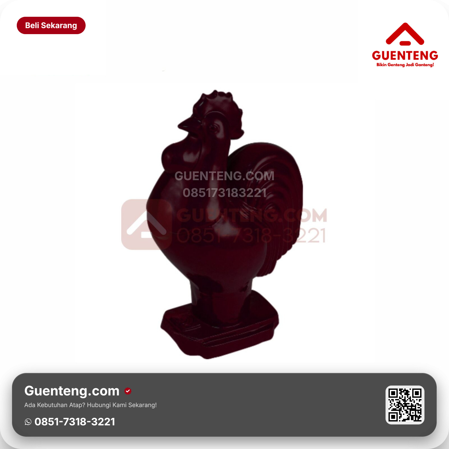 Genteng Keramik Aksesoris Spesial (Ayam) Kanmuri Espanica Padma Red Grade 1