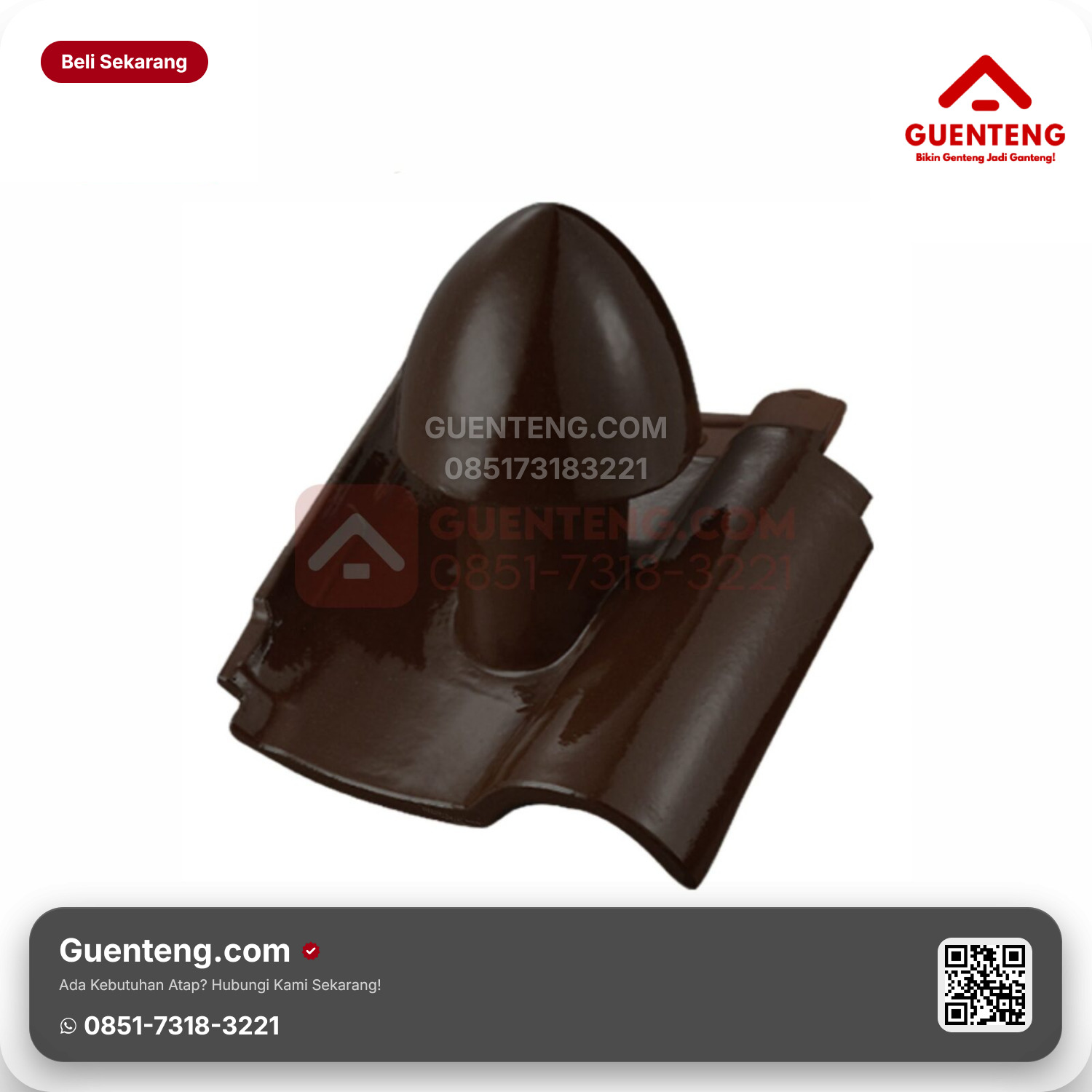Genteng Keramik Cerobong Udara Kanmuri Espanica Aksesoris Brown Grade 1