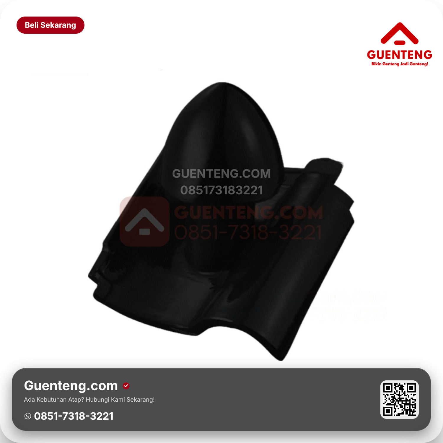 Genteng Keramik Cerobong Udara Kanmuri Espanica Aksesoris Diamond Black Grade 1
