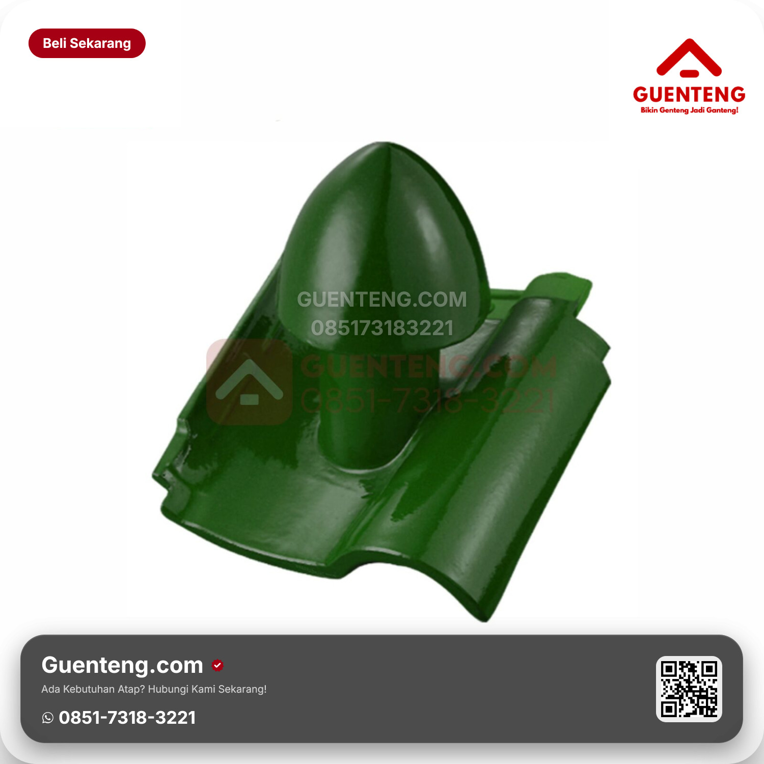 Genteng Keramik Cerobong Udara Kanmuri Espanica Aksesoris Green Grade 2