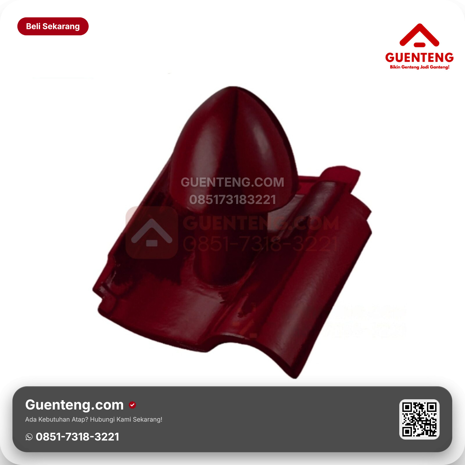 Genteng Keramik Cerobong Udara Kanmuri Espanica Aksesoris Maroon Grade 2