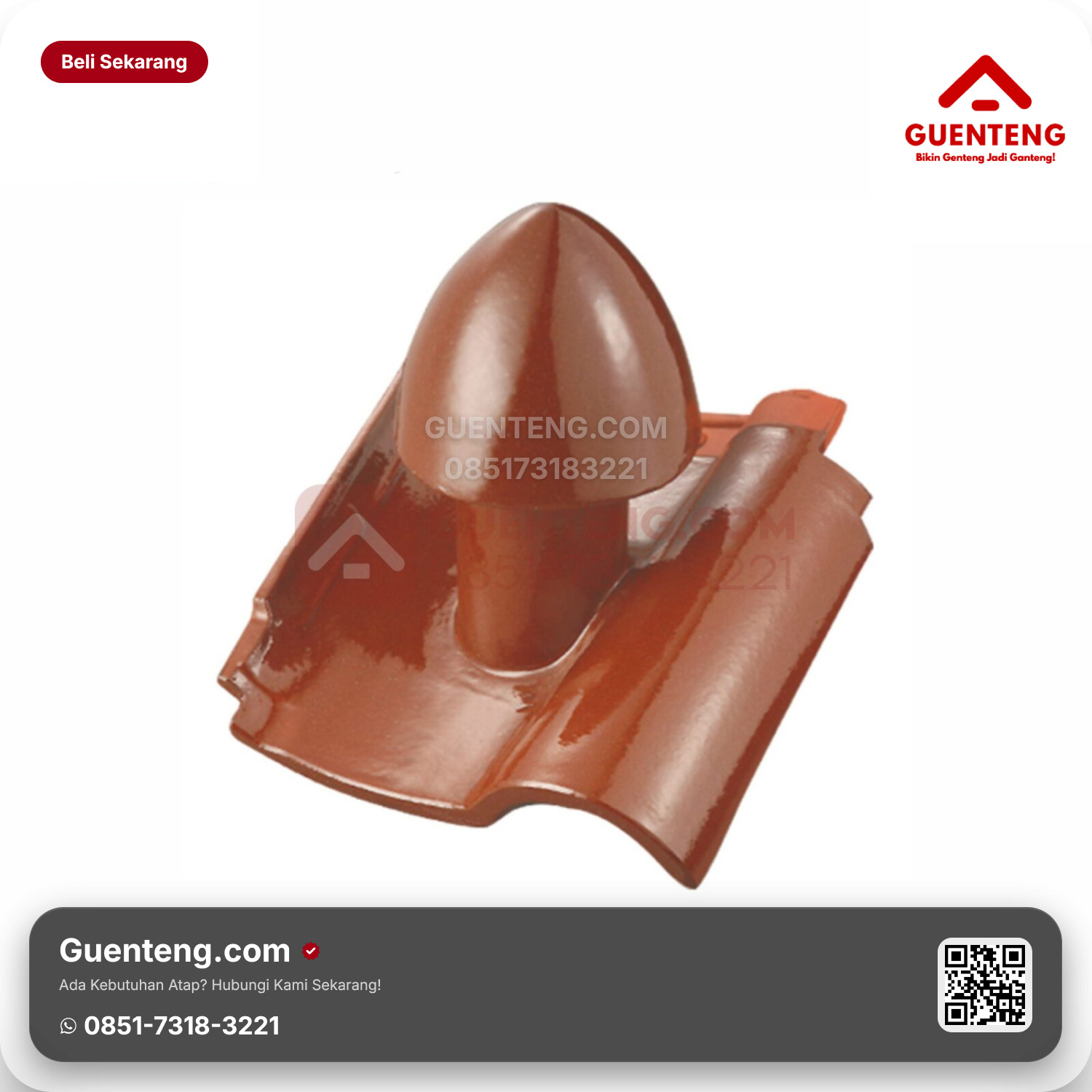 Genteng Keramik Cerobong Udara Kanmuri Espanica Aksesoris Medi Red Grade 1