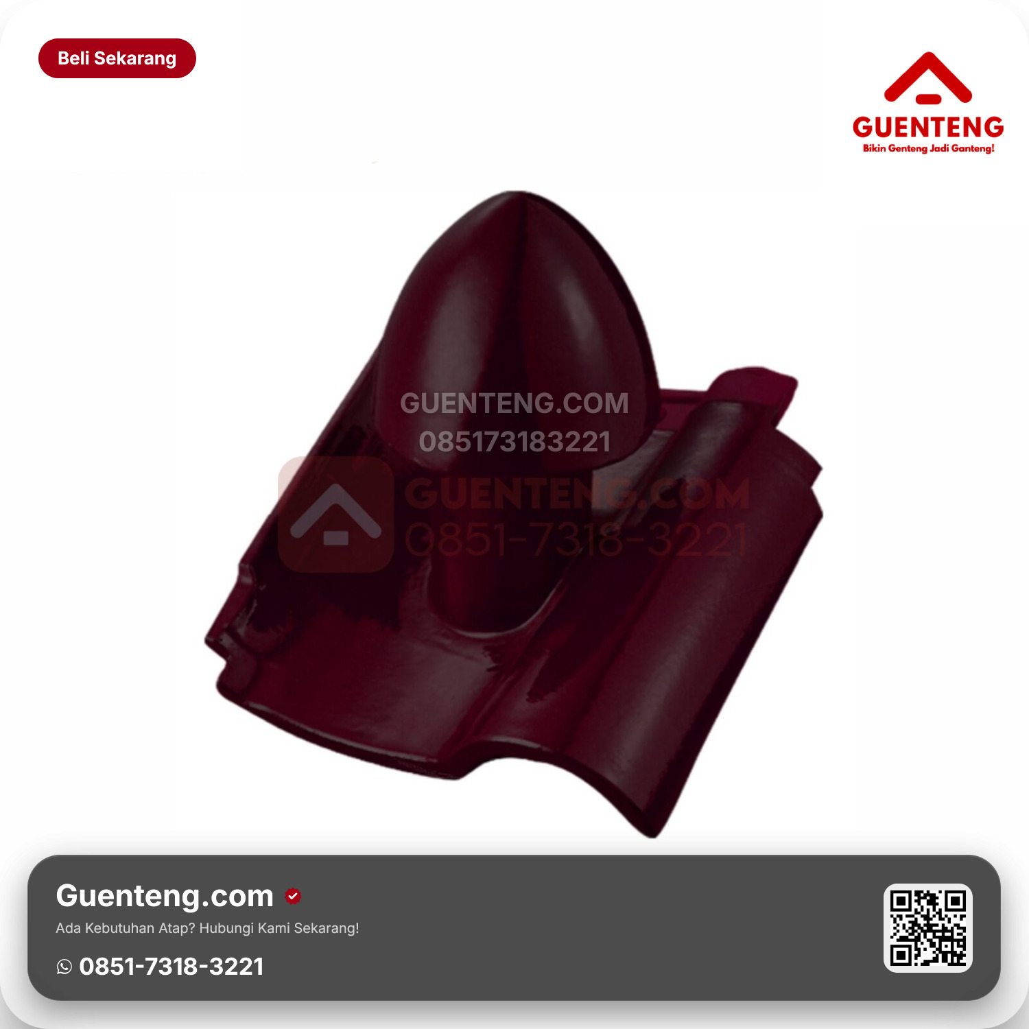 Genteng Keramik Cerobong Udara Kanmuri Espanica Aksesoris Wine Red Grade 1
