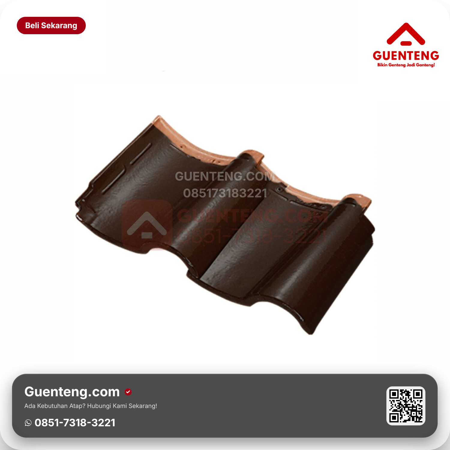 Genteng Keramik Dobel/Double Tile Kanmuri Espanica Aksesoris Brown Grade 1