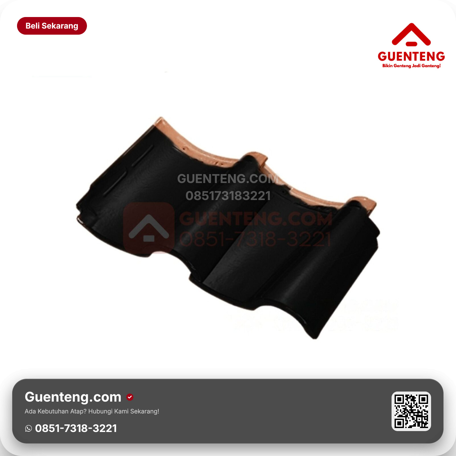 Genteng Keramik Dobel/Double Tile Kanmuri Espanica Aksesoris Diamond Black Grade 1
