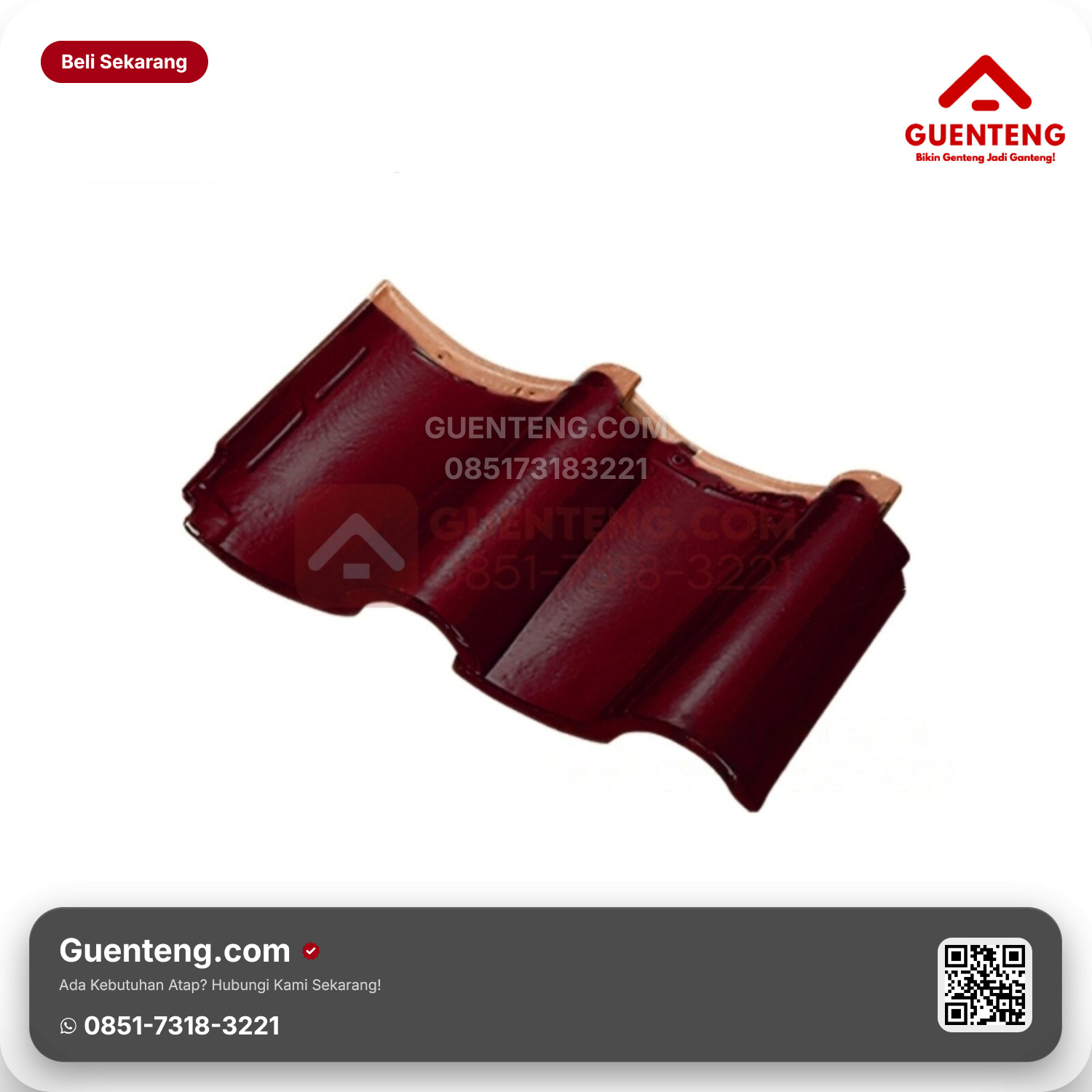 Genteng Keramik Dobel/Double Tile Kanmuri Espanica Aksesoris Maroon Grade 2