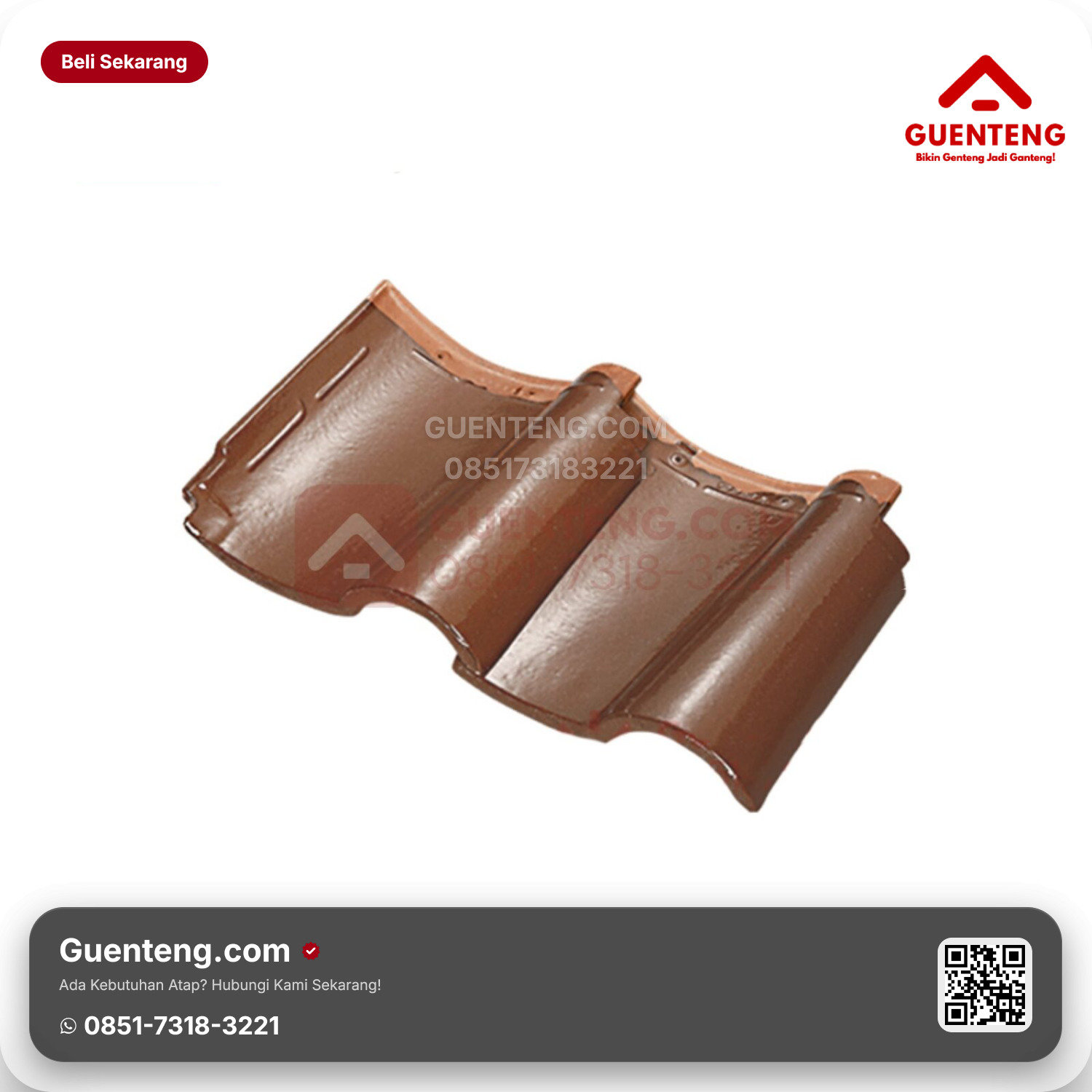 Genteng Keramik Dobel/Double Tile Kanmuri Espanica Aksesoris Medi Brown Grade 2