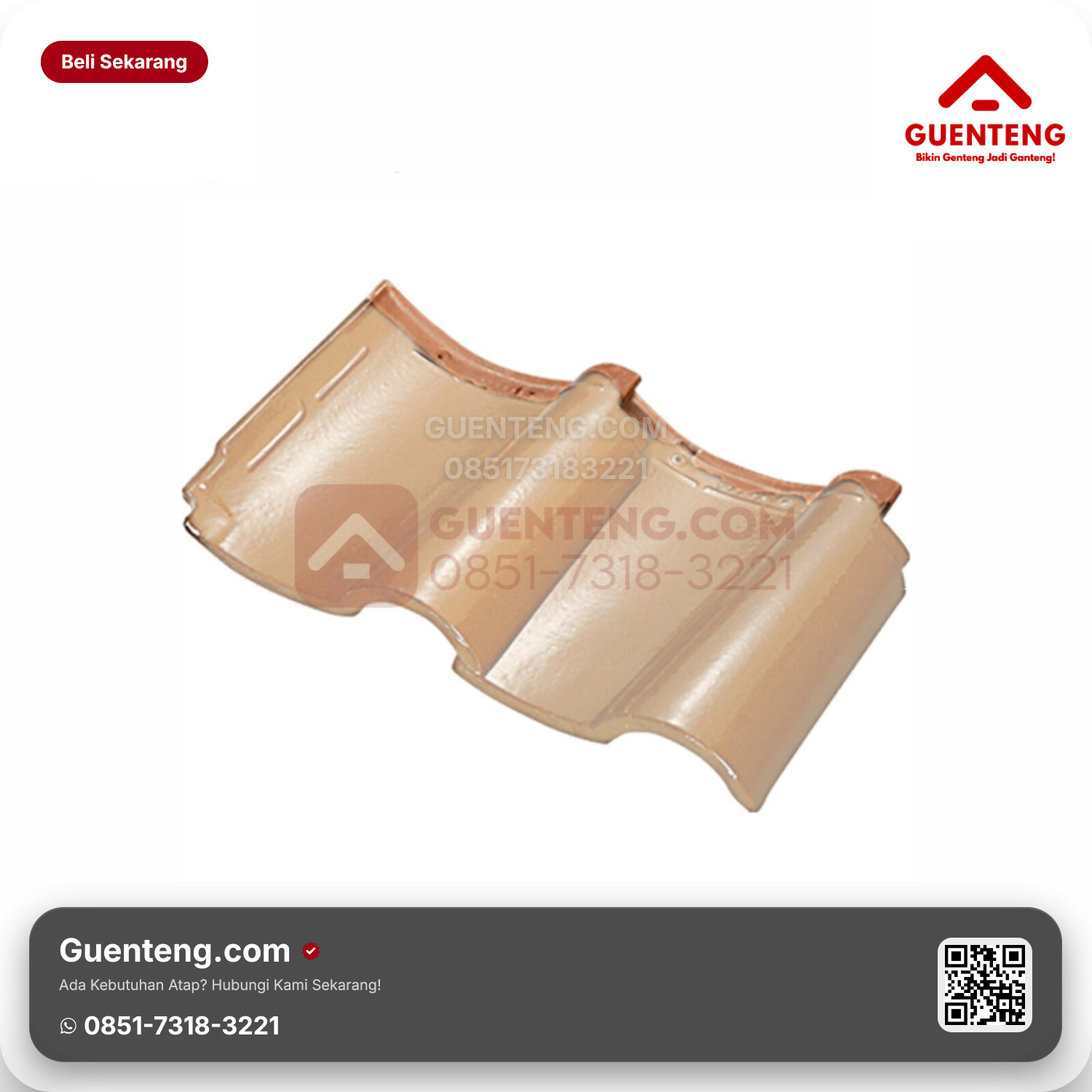 Genteng Keramik Dobel/Double Tile Kanmuri Espanica Aksesoris Medi Magnolia Grade 2
