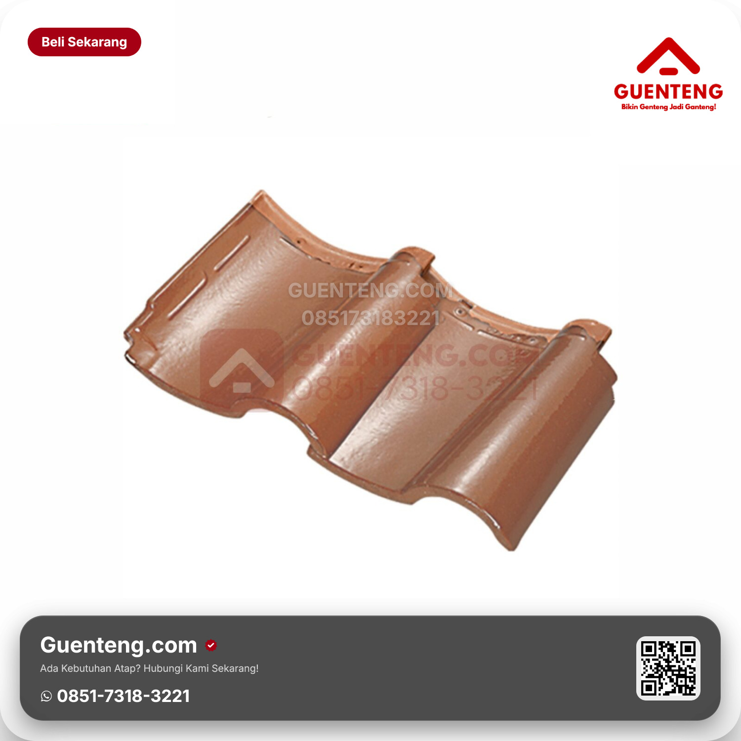 Genteng Keramik Dobel/Double Tile Kanmuri Espanica Aksesoris Medi Orange Grade 1
